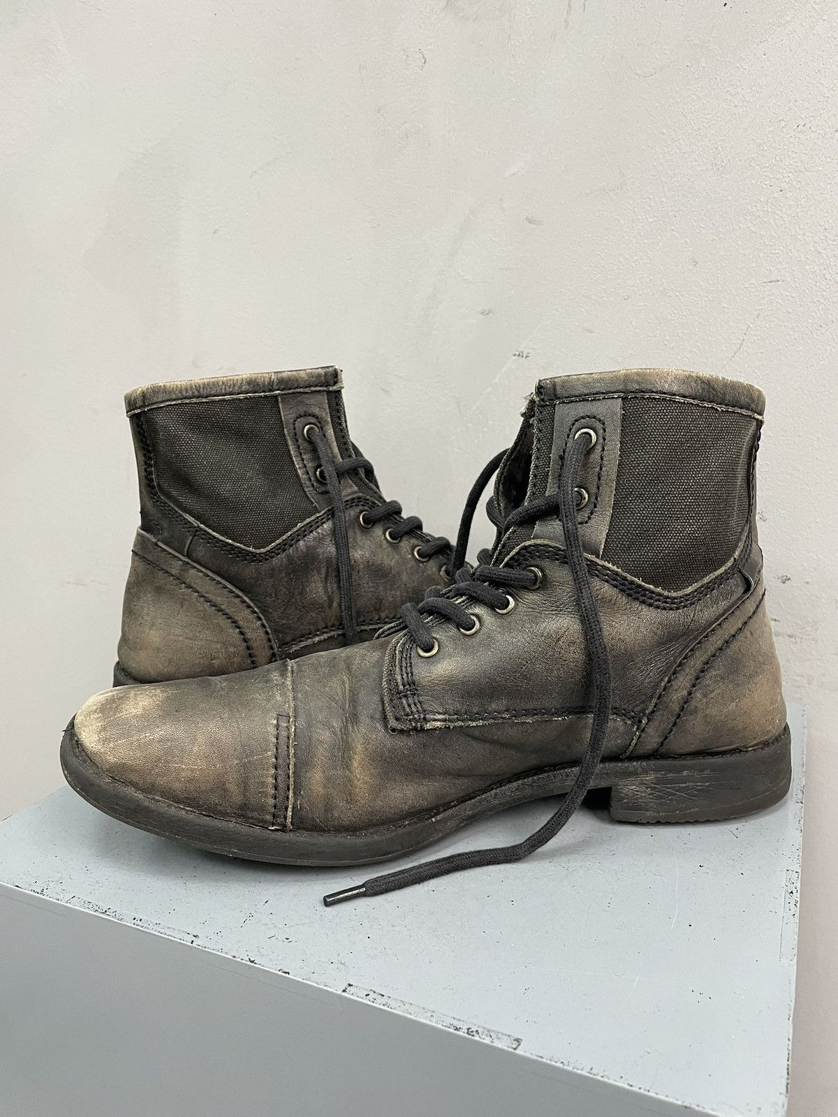 Hedi Slimane Vintage Brown Military Lace Up Leather Boots 90s guidi style Size US 9 / EU 42 - 8 Thumbnail