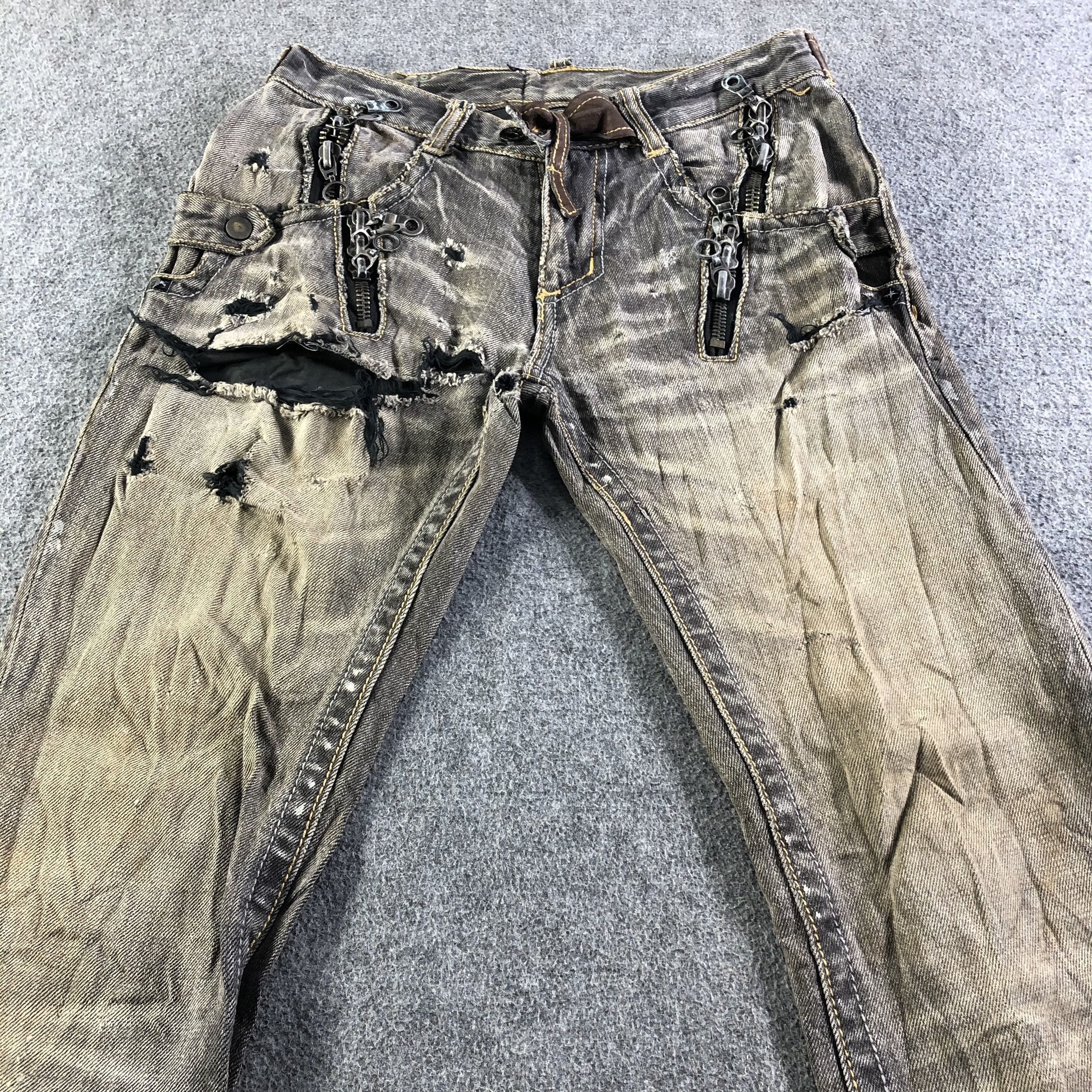 Japanese Brand Vintage Distress Flare Jeans-J4570 Size US 28 / EU 44 - 3 Thumbnail