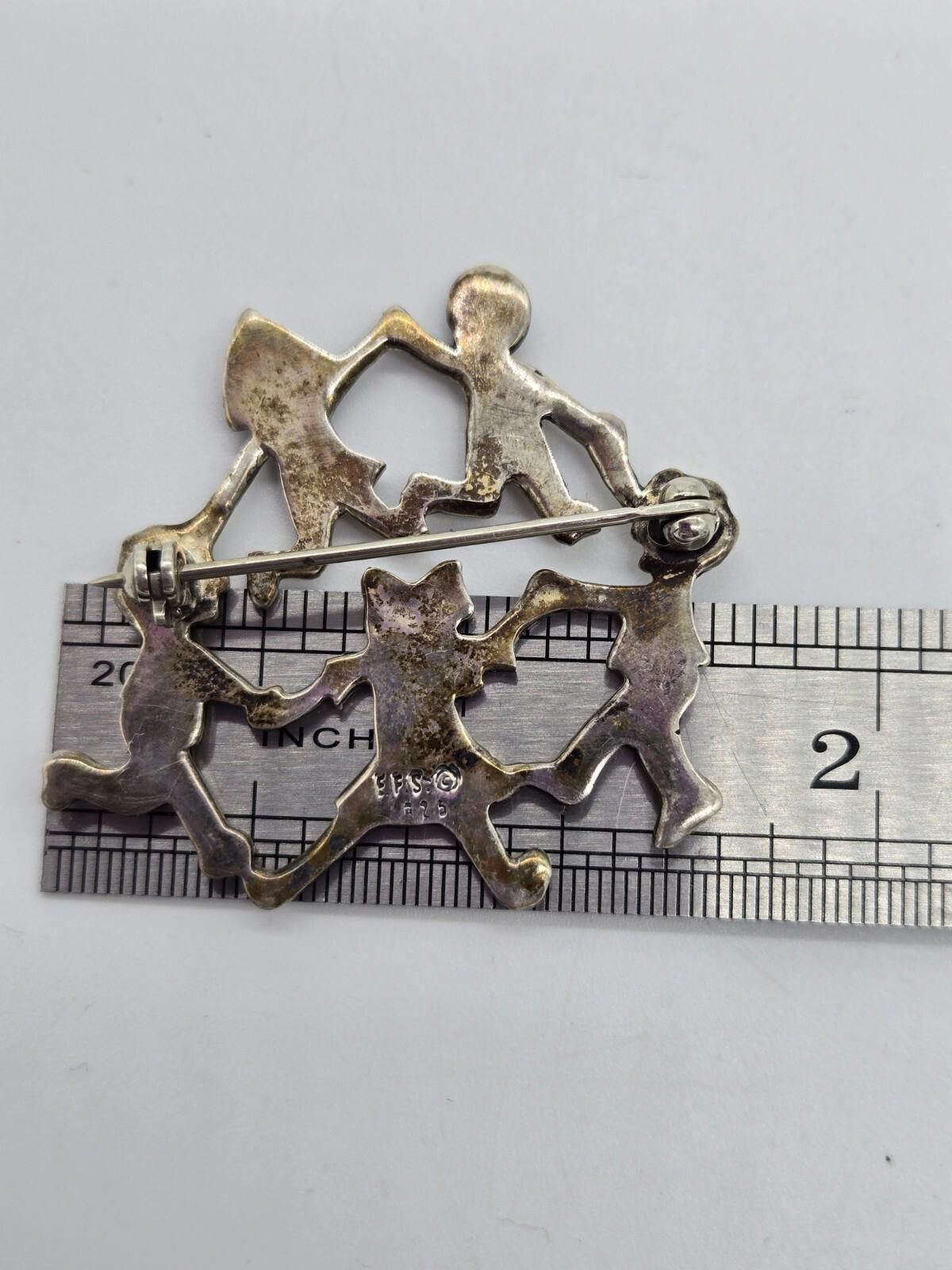 Other Vintage EFS Sterling Silver 925 Circle Of Kids Children Size ONE SIZE - 6 Thumbnail