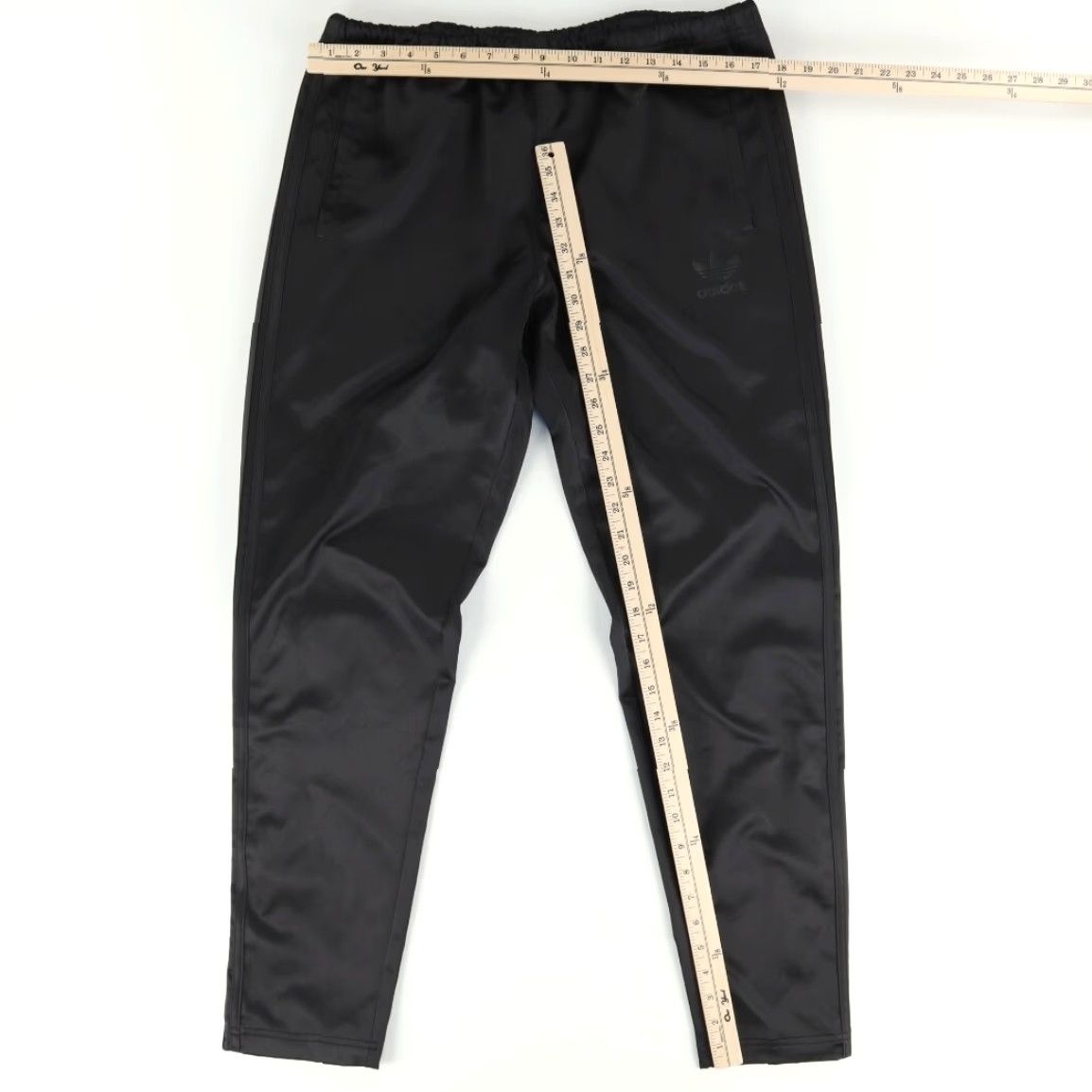 Adidas Adidas Snap Up Rip Off Warm Up Polyester Satin Basketball Pants Black Men's L Size US 33 - 3 Thumbnail