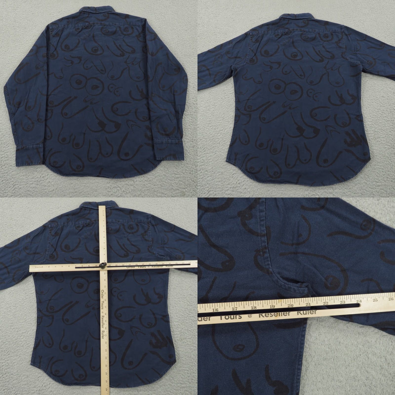 Taylor Stitch Taylor Stitch Shirt Mens 38 The Jack Blue Black Made in USA Breast Graphic Print Shirt Size US M / EU 48-50 / 2 - 8 Thumbnail