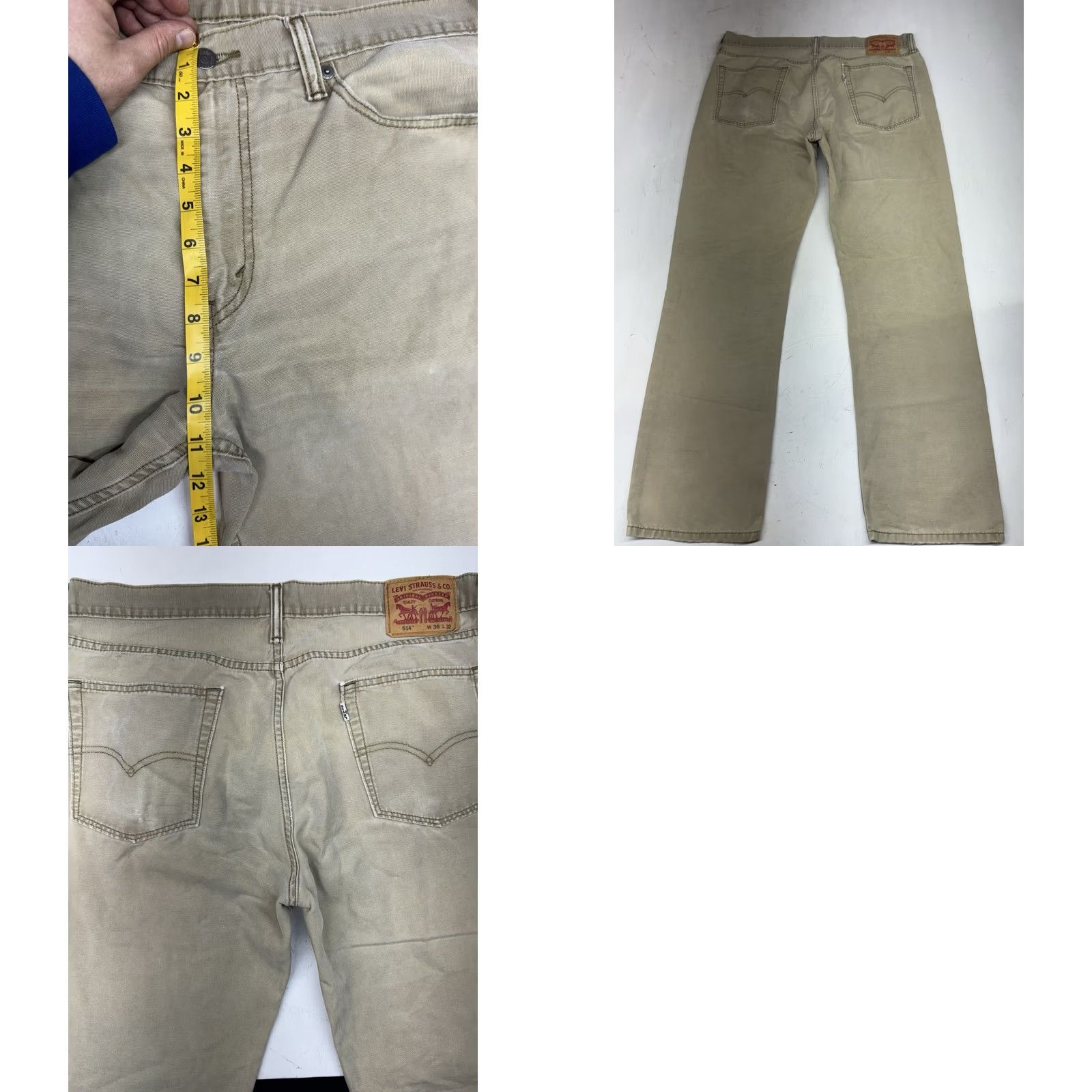 Levi's Levis 514 Jeans Mens Brown Khaki Straight Leg Casual Wear Pants Measures 36x30 Size US 36 / EU 52 - 8 Thumbnail