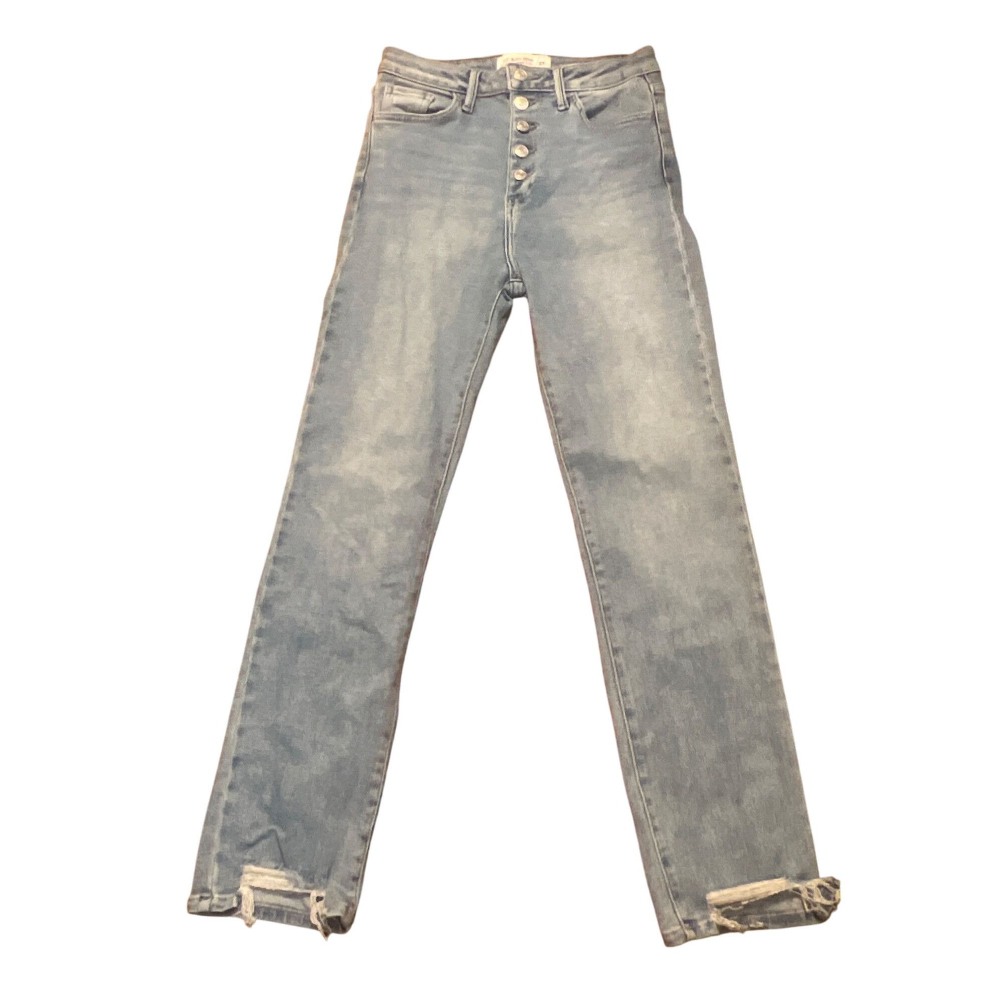 Other Just Black Denim High Rise Button Fly Skinny Jeans Distresse Size 27" / US 4 / IT 40 - 1 Thumbnail