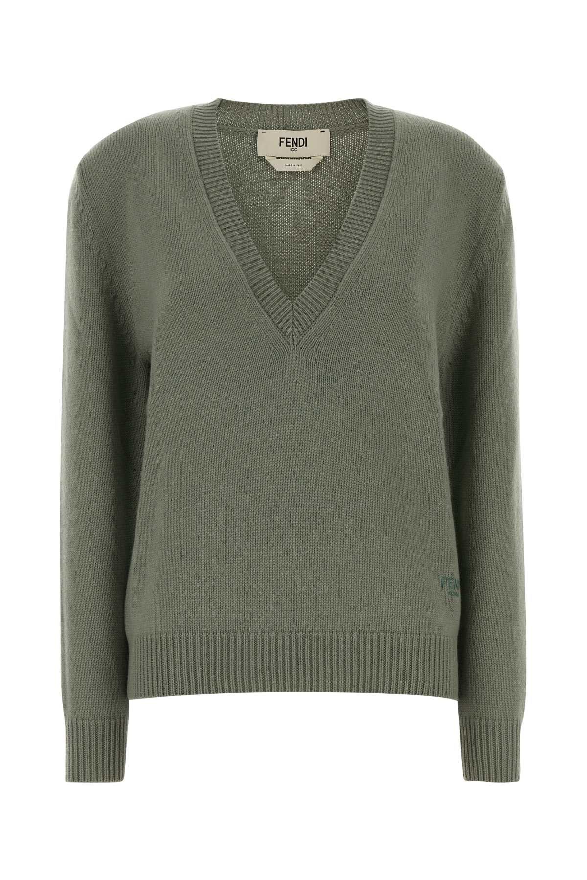 Fendi Sage Green Stretch Cashmere Sweater Size XS / US 0-2 / IT 36-38 - 1 Thumbnail