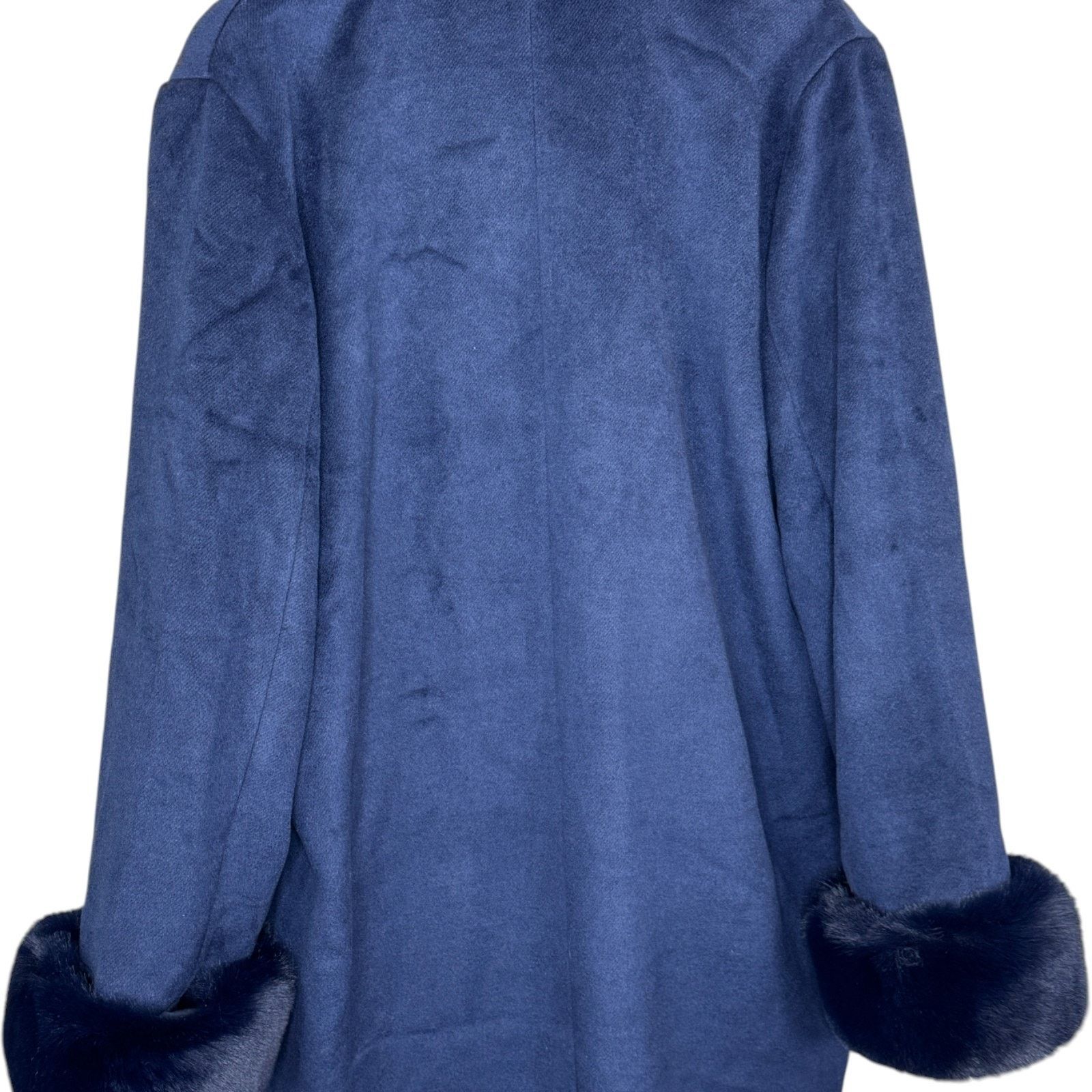 Other Thread Collective Faux Fur Trimmed Coat Navy Large Size L / US 10 / IT 46 - 4 Thumbnail