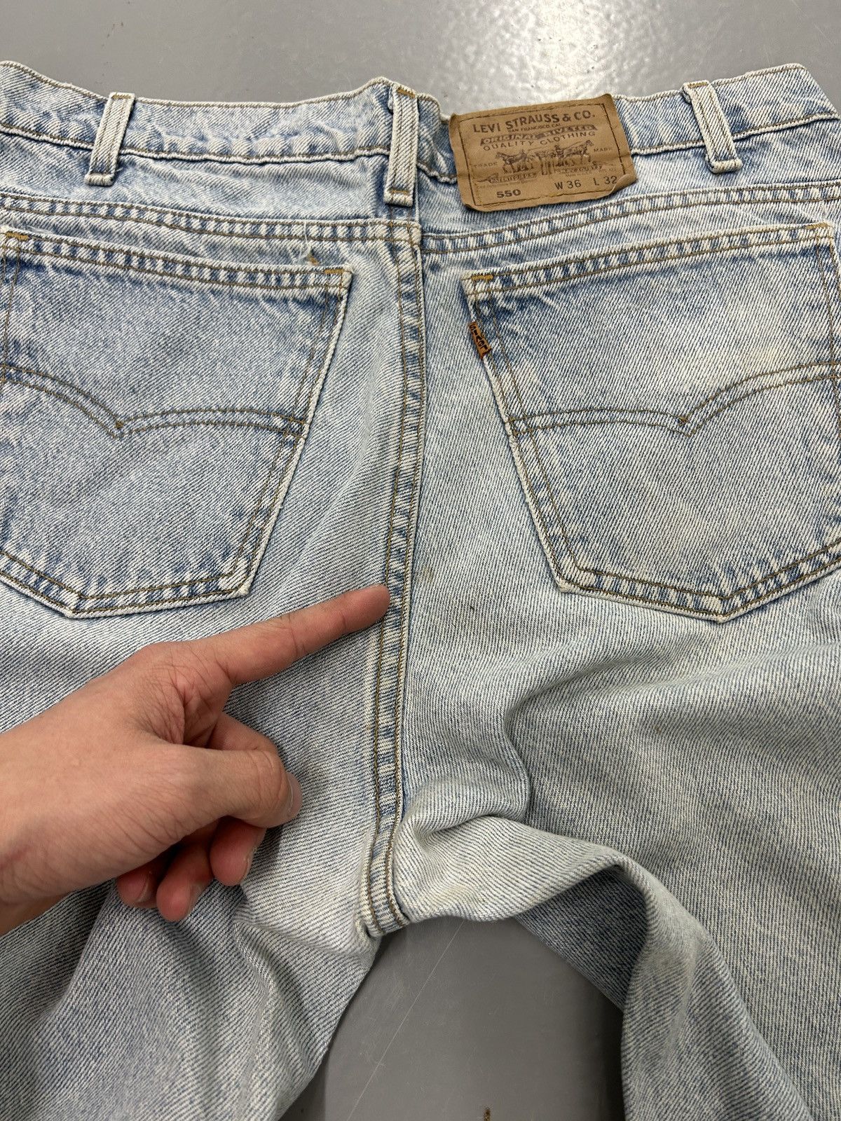 Levi's Crazy vintage y2k faded Levi’s 550 orange tab distressed Size US 34 / EU 50 - 11 Thumbnail