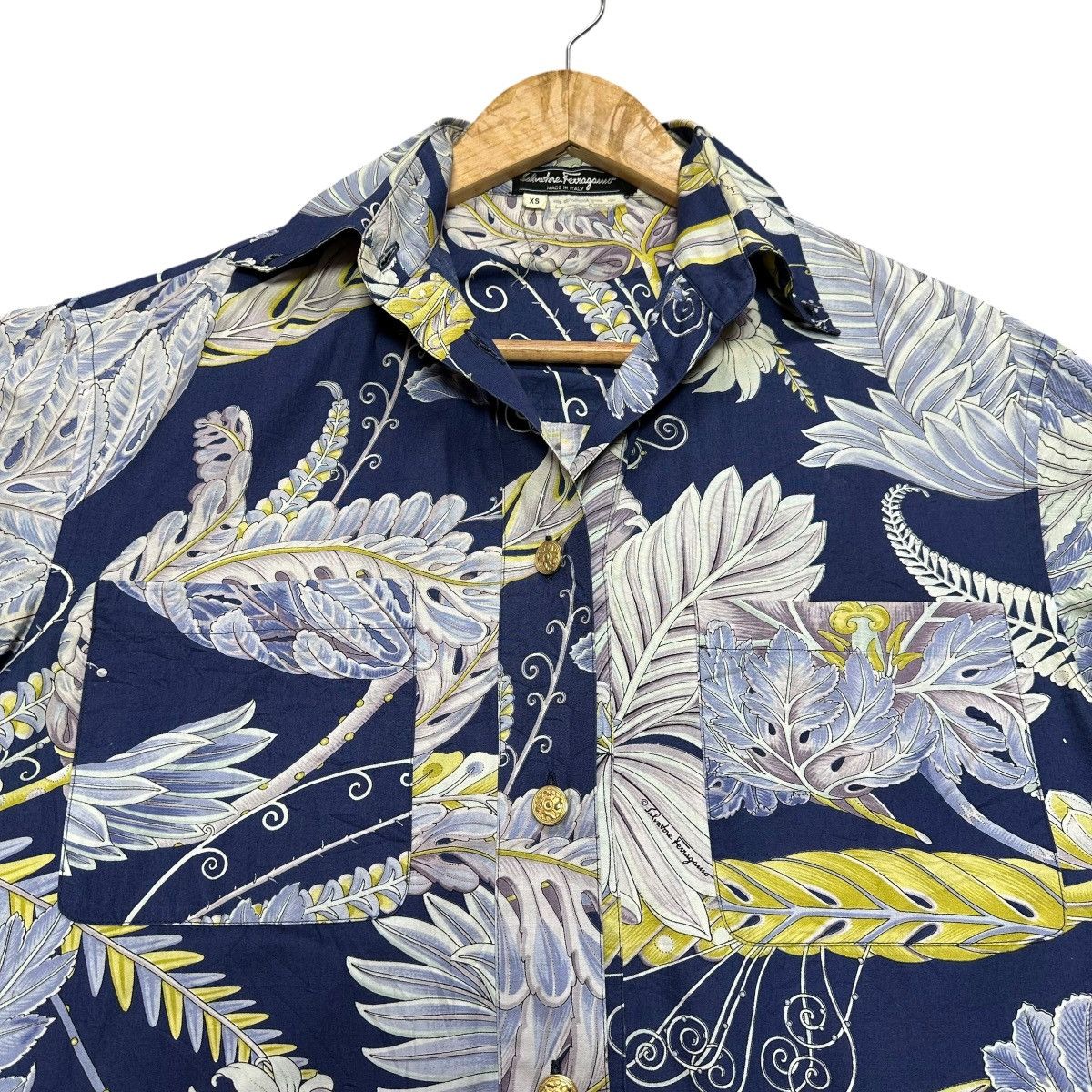 Salvatore Ferragamo Vintage 1990s Salvatore Ferragamo Floral Botanical Cotton Size US XS / EU 42 / 0 - 3 Thumbnail