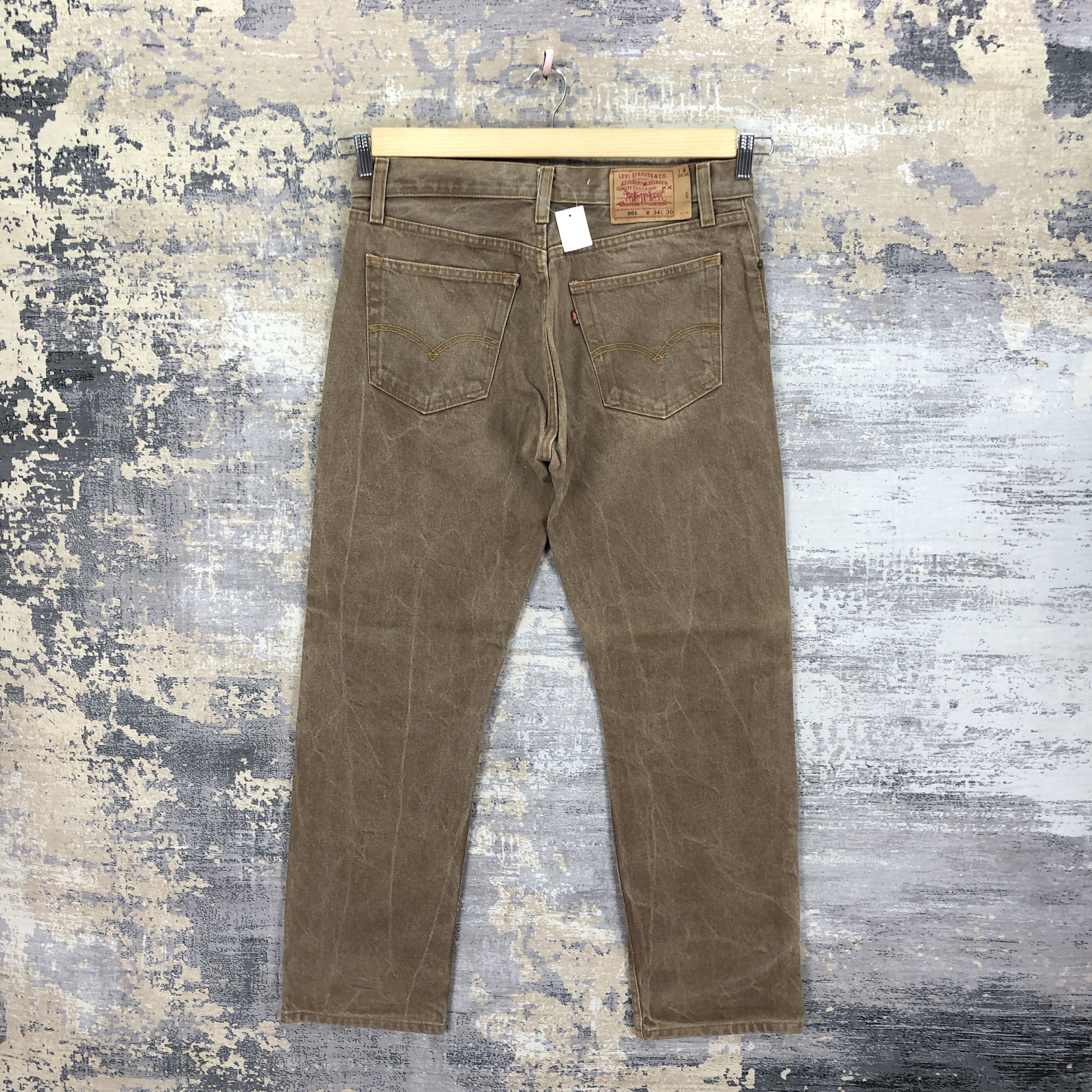 Levi's Vintage 90s Levis 501 Brown Jeans Levi's Faded Denim Size US 34 / EU 50 - 2 Thumbnail