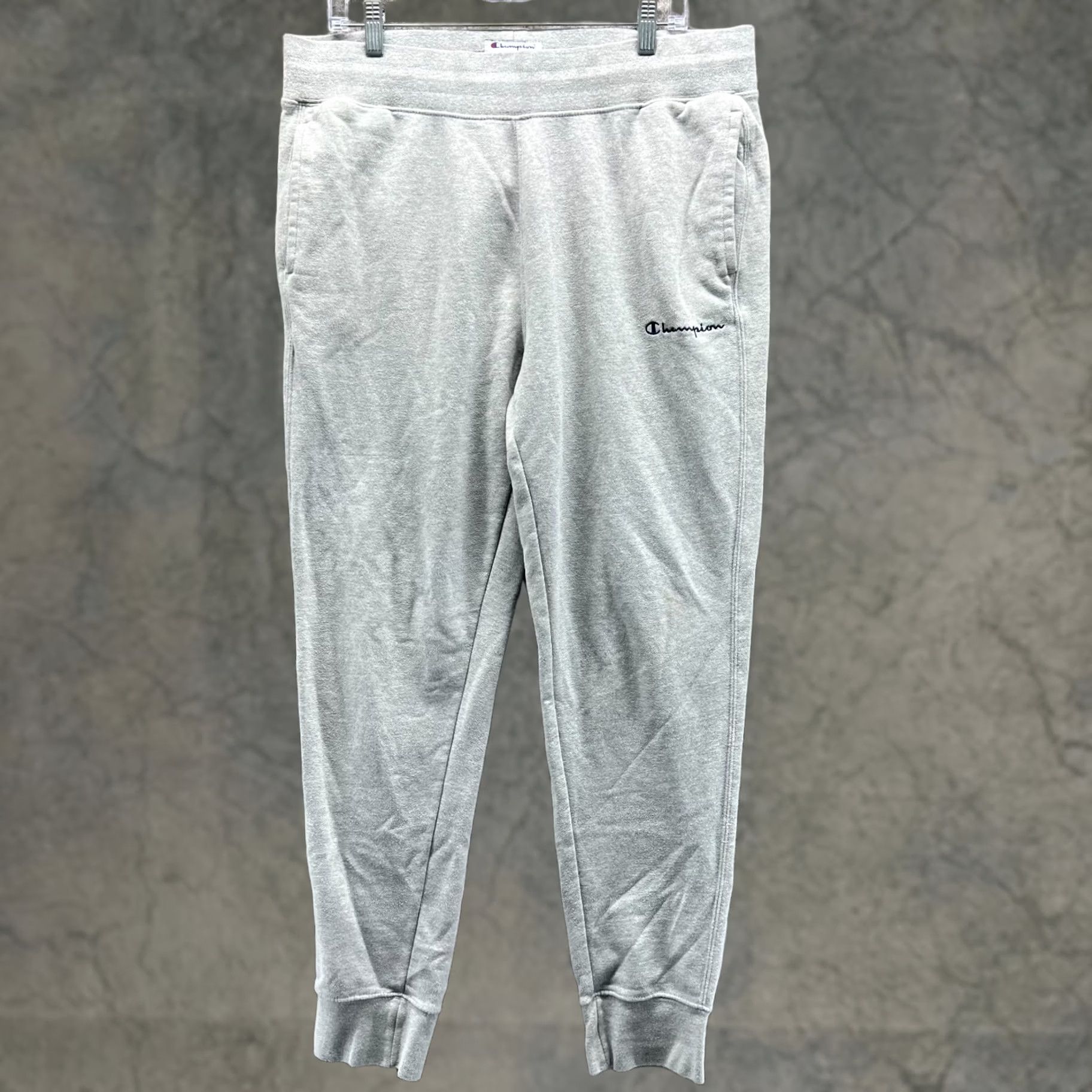 Champion Champion Joggers Women Large Gray Fleece Tapered Sweatpants Vtg Style Pants, Pockets, Regular Fit, Inseam 30 in, Fall/Winter/Spring/Summer, Women Size 36" / US 14 / IT 50 - 1 Thumbnail