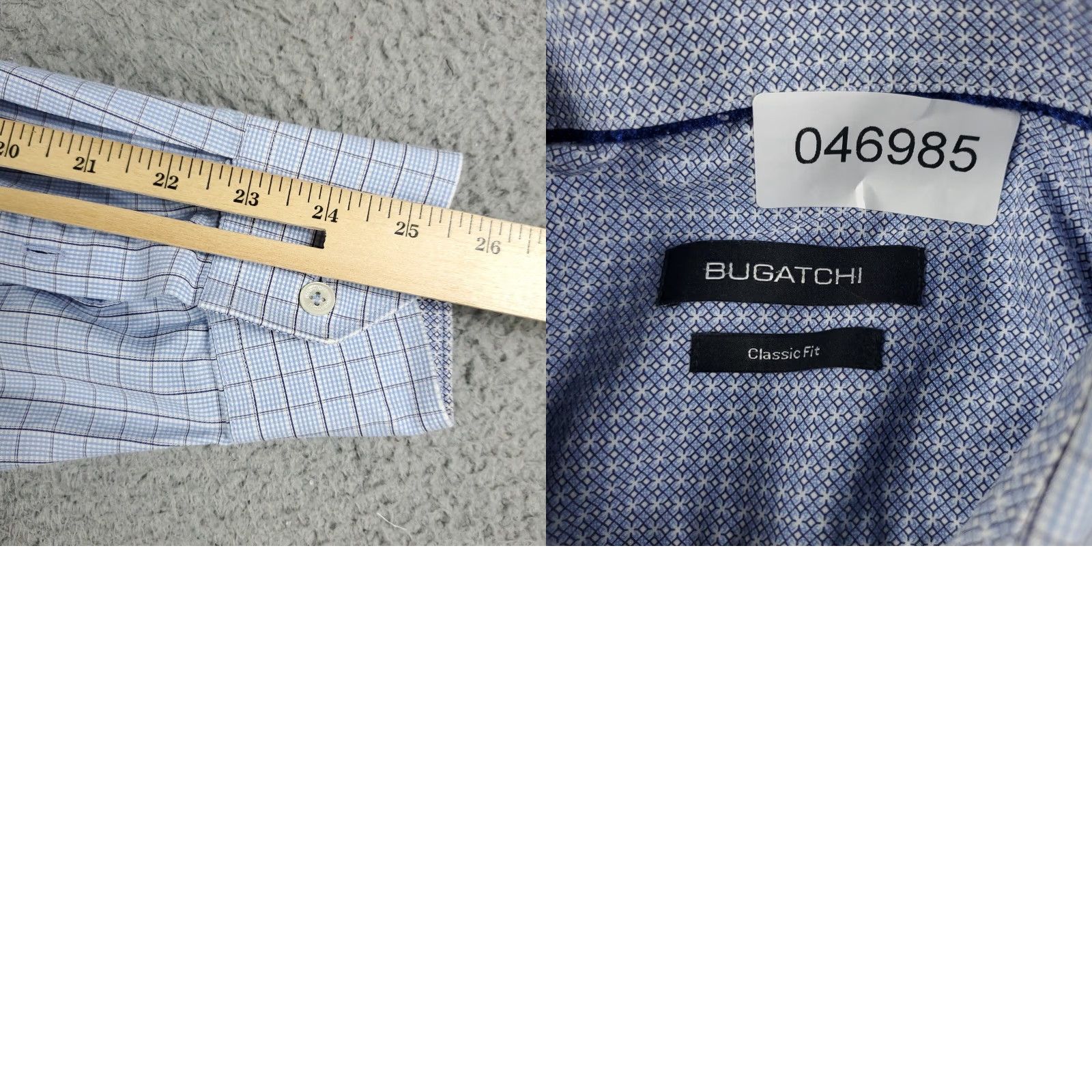 BUGATCHI Bugatchi Uomo Shirt Mens XL Blue Check Classic Fit Button Up Long Sleeve Size US XL / EU 56 / 4 - 8 Thumbnail