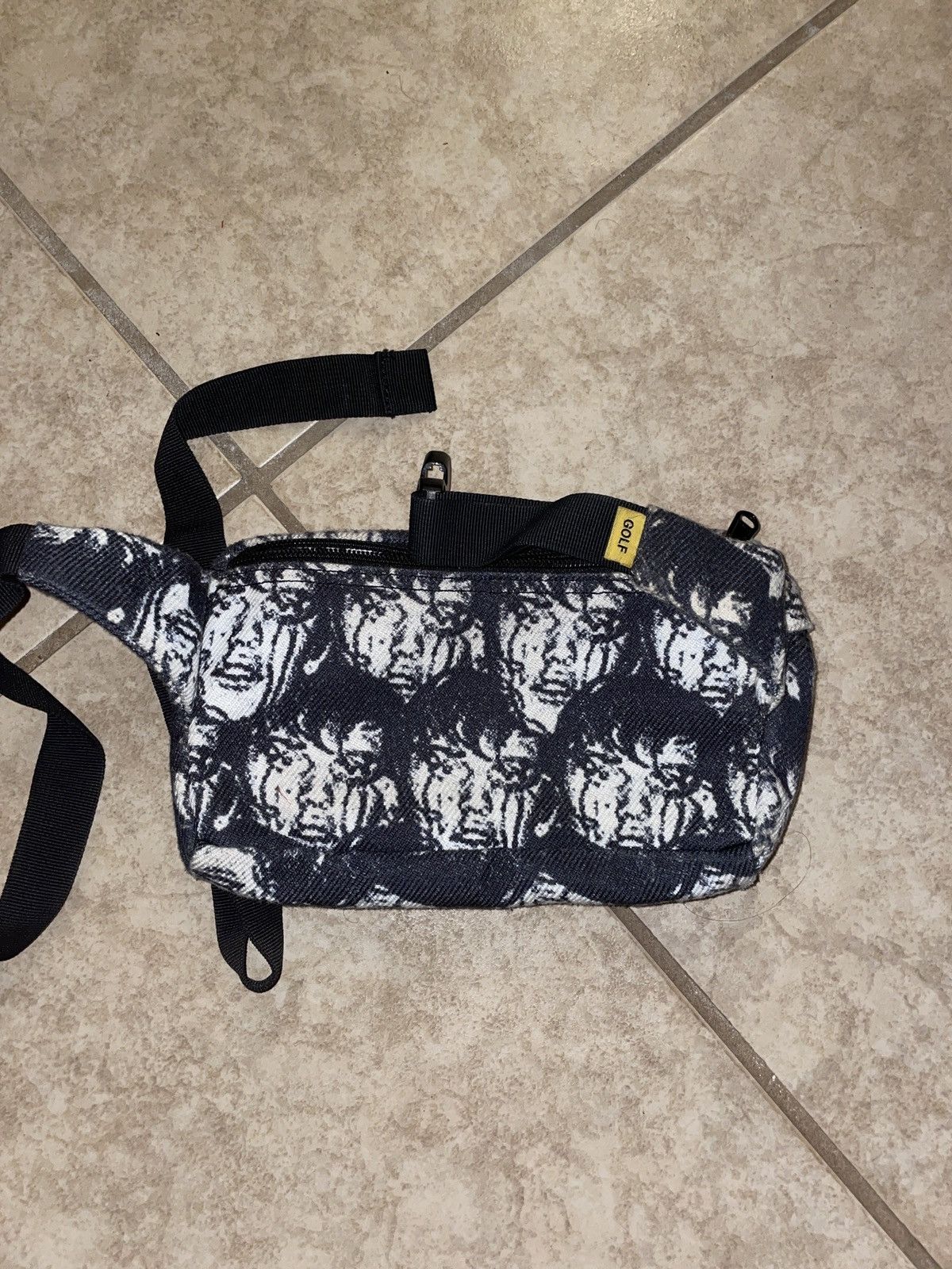image of Golf Wang Punk Face Fanny Pack in Black, Men's