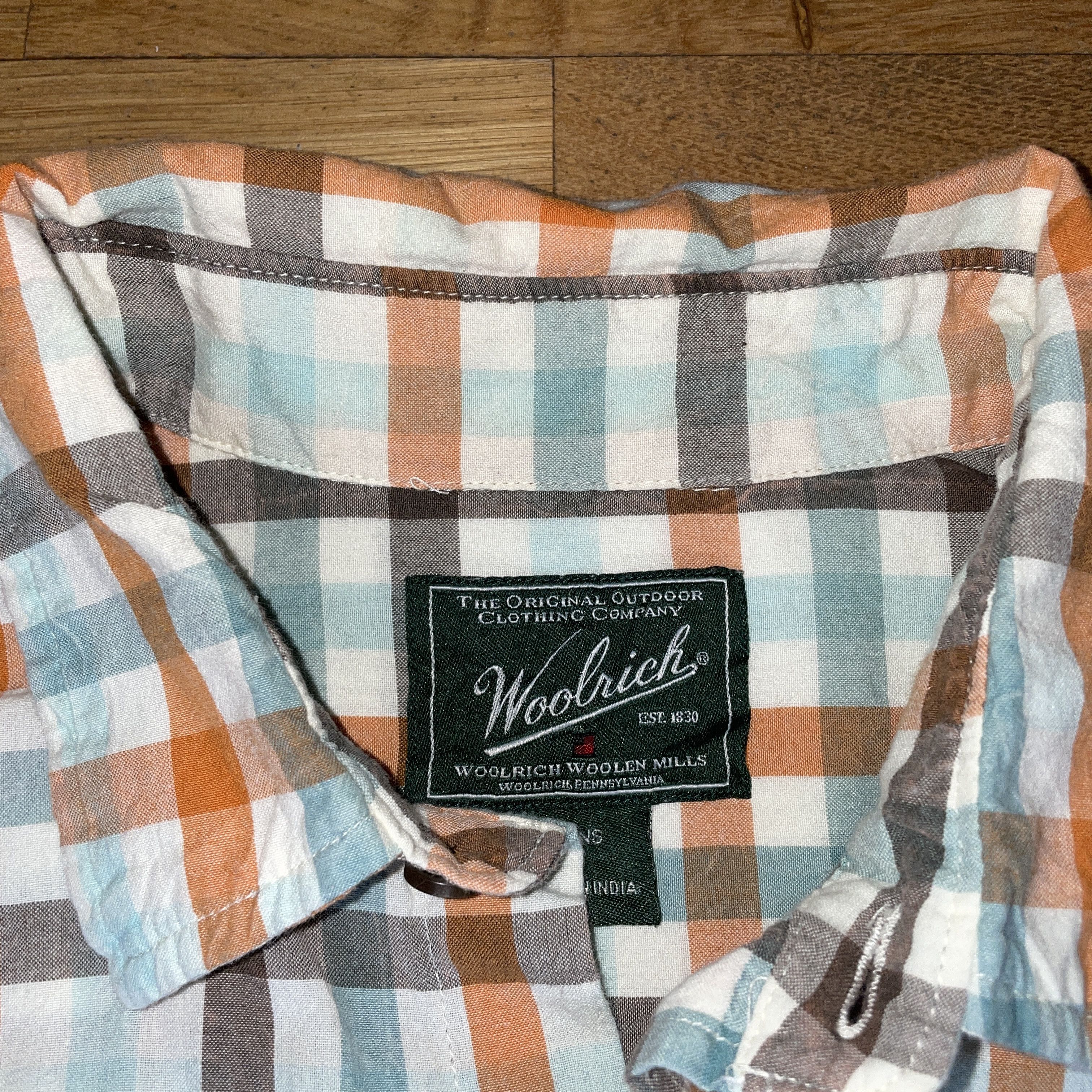 Designer × Woolrich Woolen Mills Woolrich Men's Fashion Shirt Summer Check Cotton Size L Size US L / EU 52-54 / 3 - 2 Thumbnail