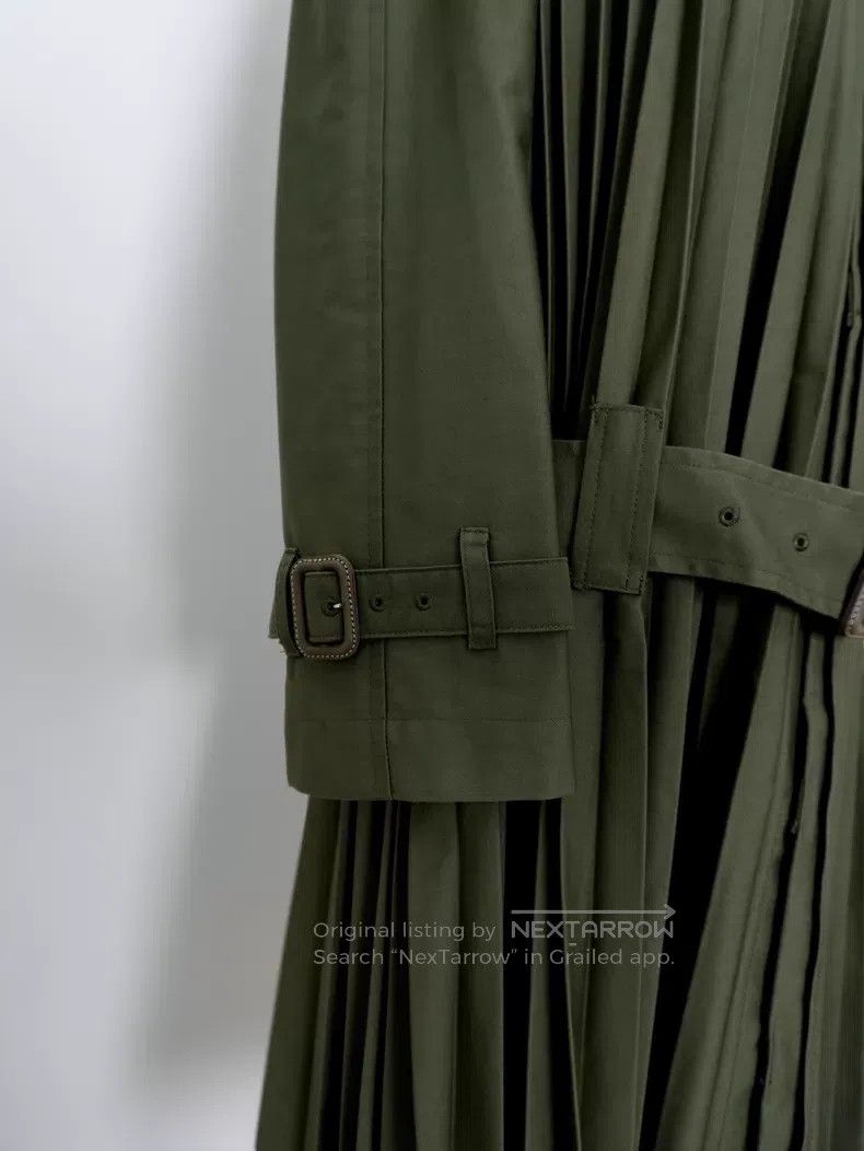 Junya Watanabe Junya Watanabe Military green accordion pleat trench coat Size XS / US 0-2 / IT 36-38 - 2 Thumbnail