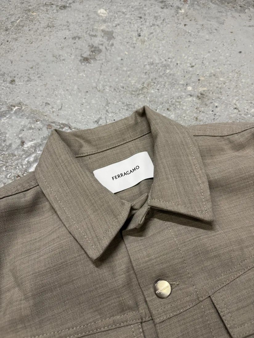 Salvatore Ferragamo × Vintage Ferragamo Grey Minimalist Trucker Jacket Size US S / EU 44-46 / 1 - 12 Thumbnail