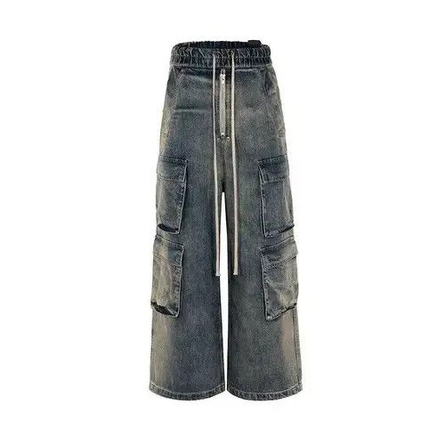 Jean Unisex Multi-pockets Drawstring Jeans Size US 31 - 5 Thumbnail