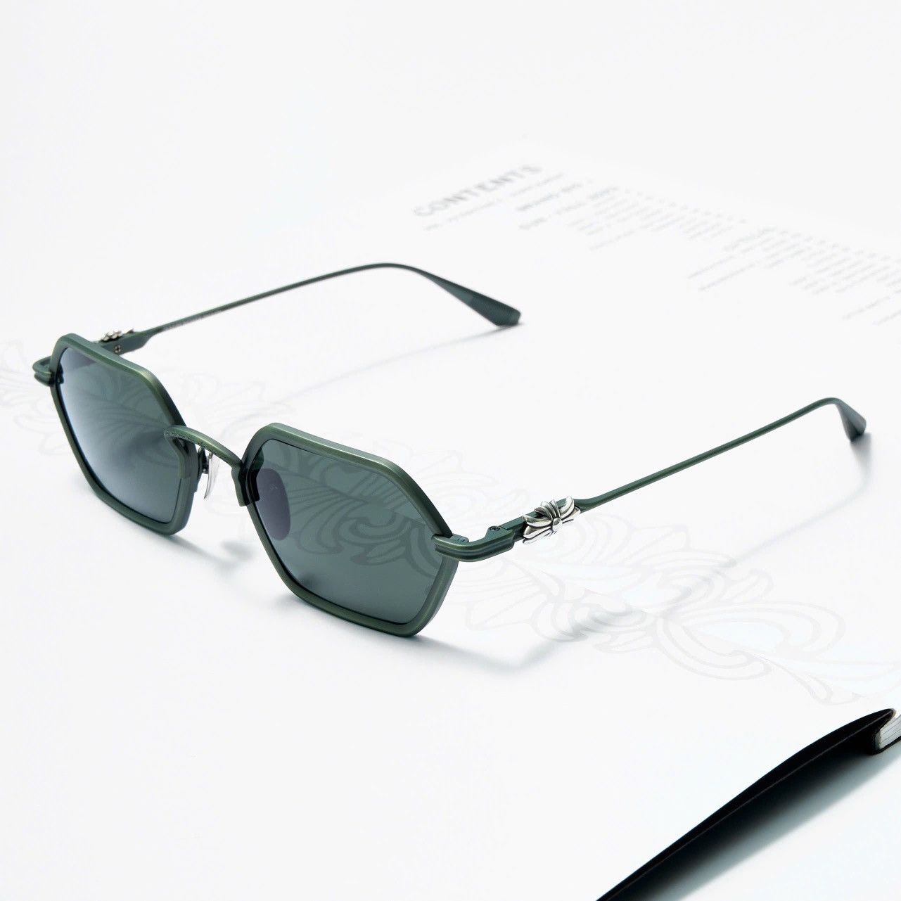 CHROME HEARTS DATASS BRUSHED DARK OLIVE SUNGLASSES