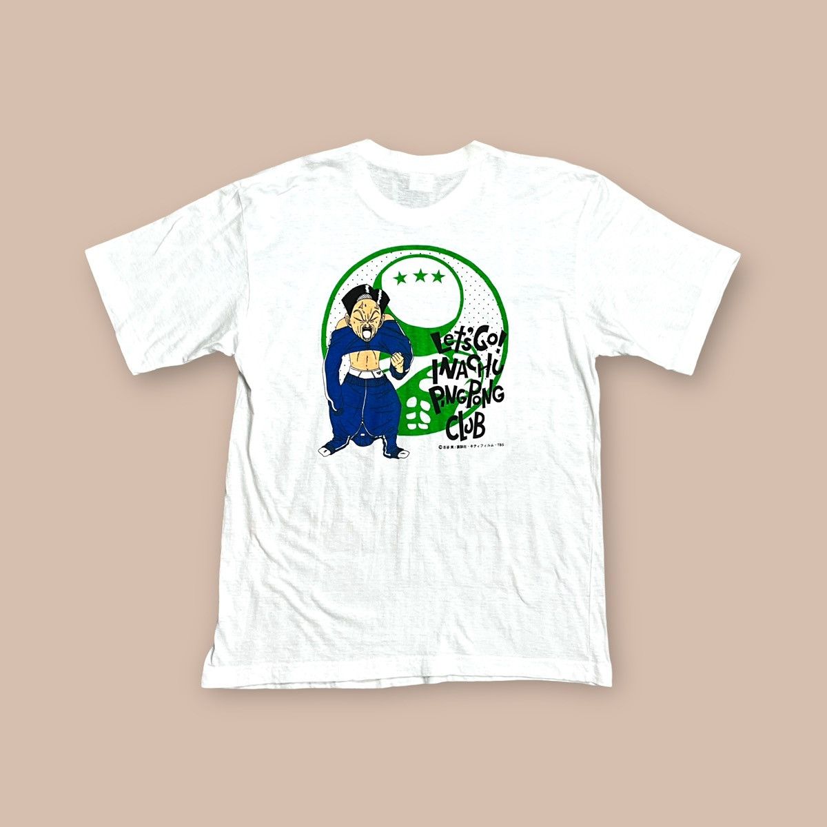 Anime Vintage Let's go Inachu Pingpong Club White Tee Size US M / EU 48-50 / 2 - 1 Thumbnail