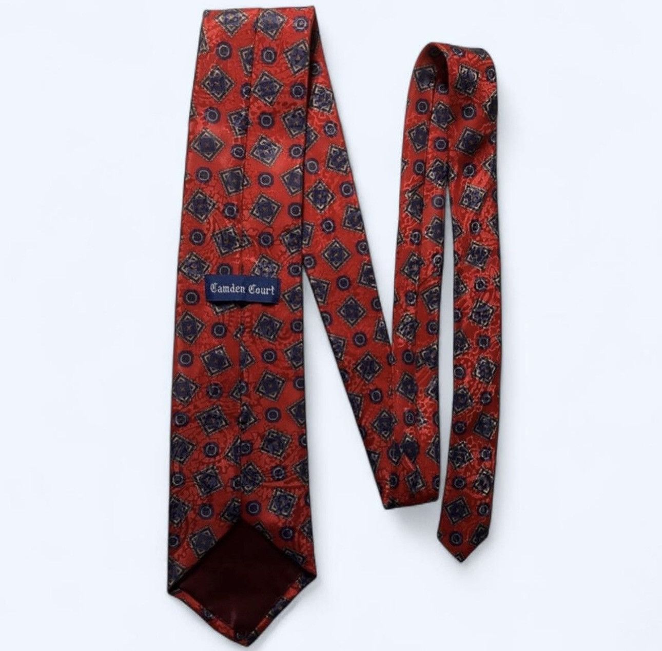 Other Vtg Camden Court Men's Silk Geometric Neck Tie Dress Tie Size ONE SIZE - 5 Thumbnail