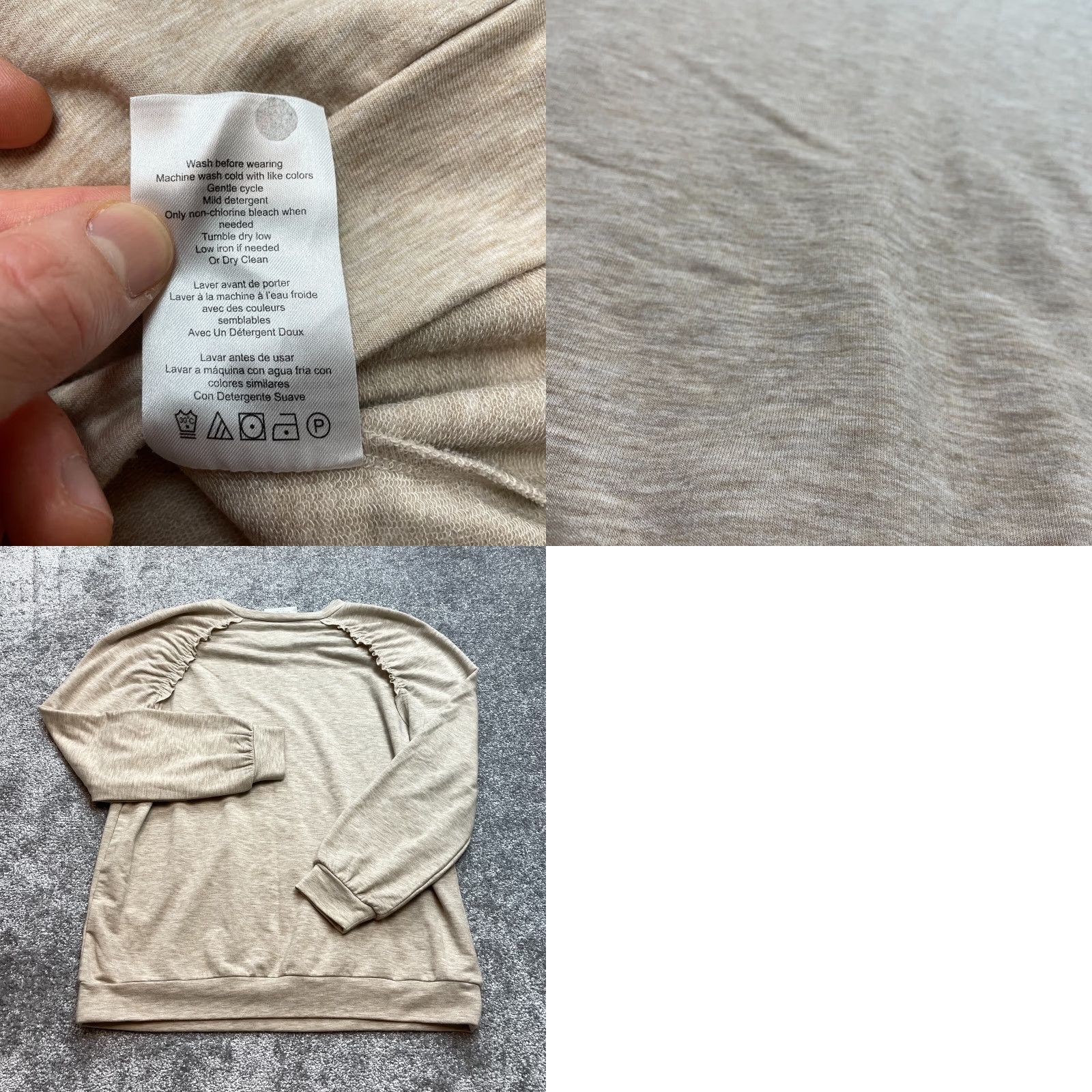 Vintage Motherhood Maternity Sweatshirt Womens Small Tan Beige Stretch Pullover Soft Top Size S / US 4 / IT 40 - 8 Thumbnail