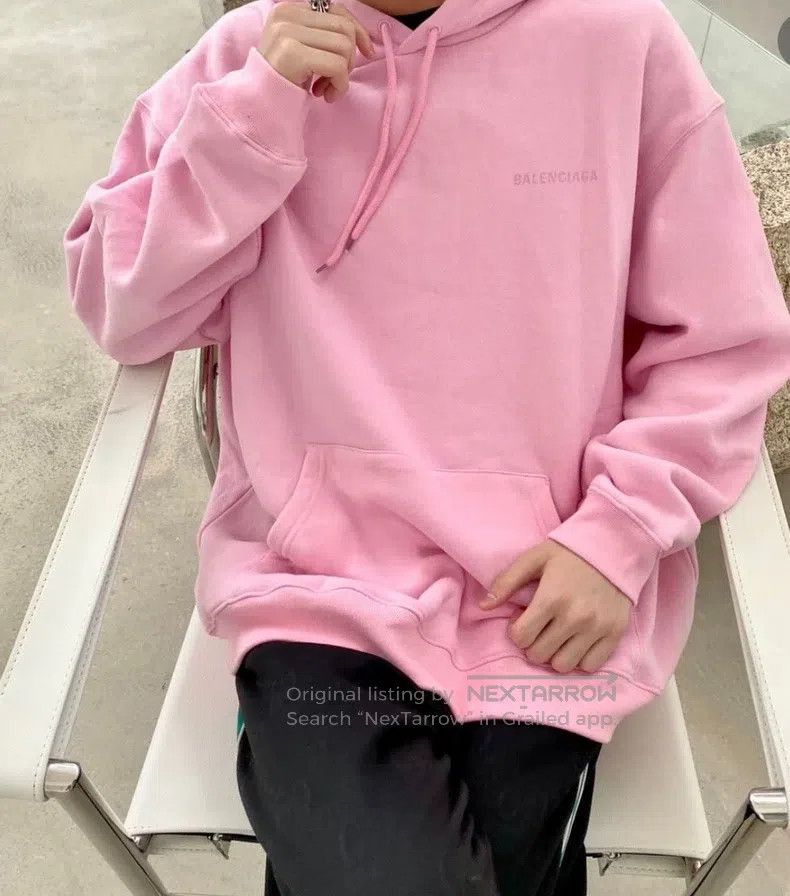 Balenciaga Balenciaga Pink Embroidered Letter Hoodie Size US XS / EU 42 / 0 - 3 Thumbnail