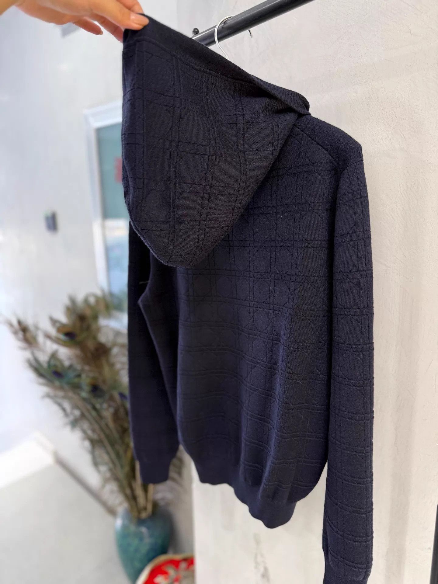 Dior Dior Navy Blue Wool-Silk Hooded Zip Jacket 34 Size XS / US 0-2 / IT 36-38 - 6 Thumbnail