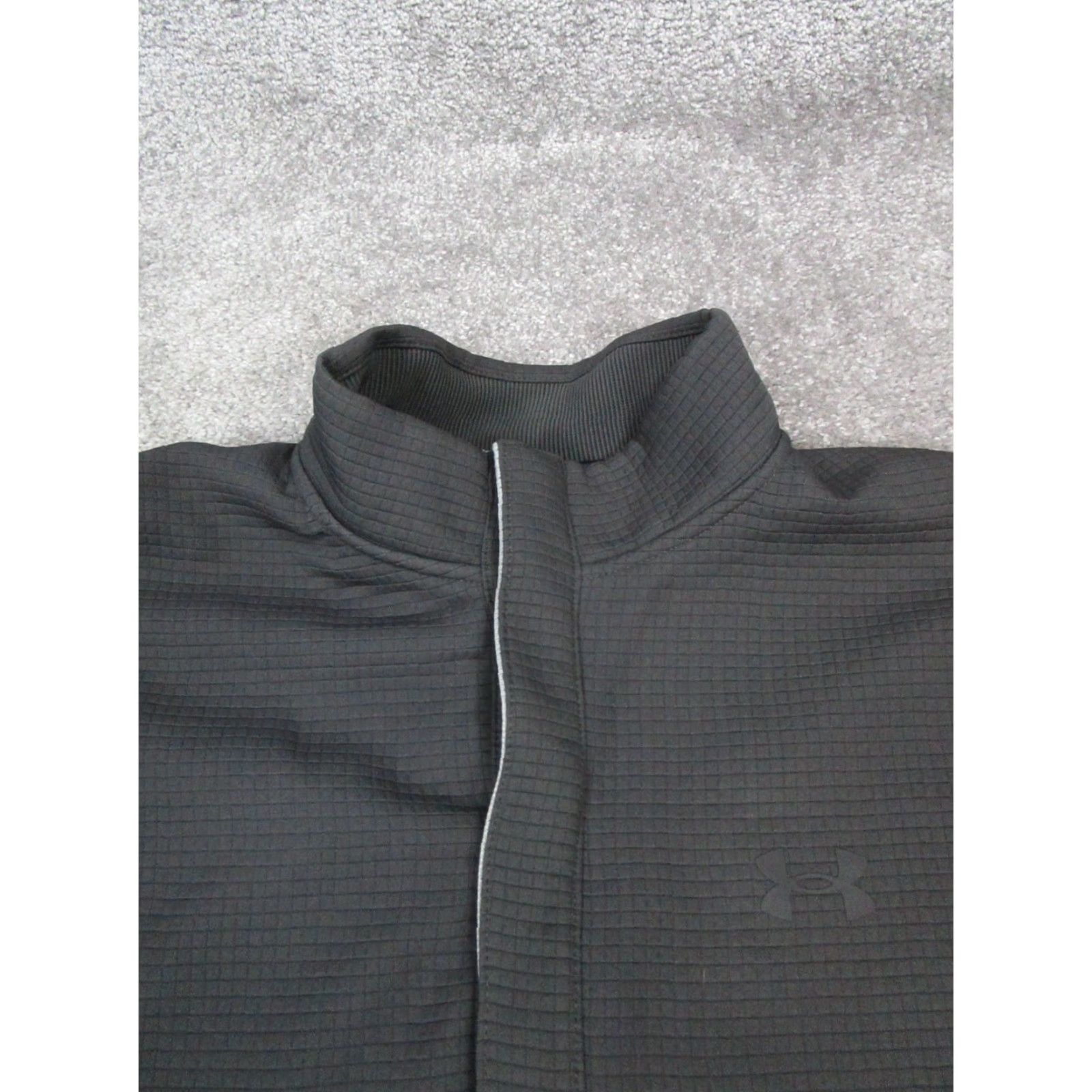 Under Armour Under Armour Sweatshirt Mens S Gray Black Coldgear Mock Neck Zip Fleece Logo Pullover Sweatshirt for Gym & Training Mens Size US S / EU 44-46 / 1 - 2 Thumbnail