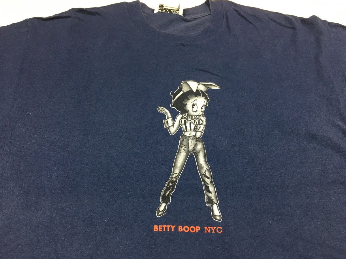 Vintage 90s Betty Boop Nyc Kfs Fleischer Cowboy Sexy Girl Tee Size US L / EU 52-54 / 3 - 3 Thumbnail