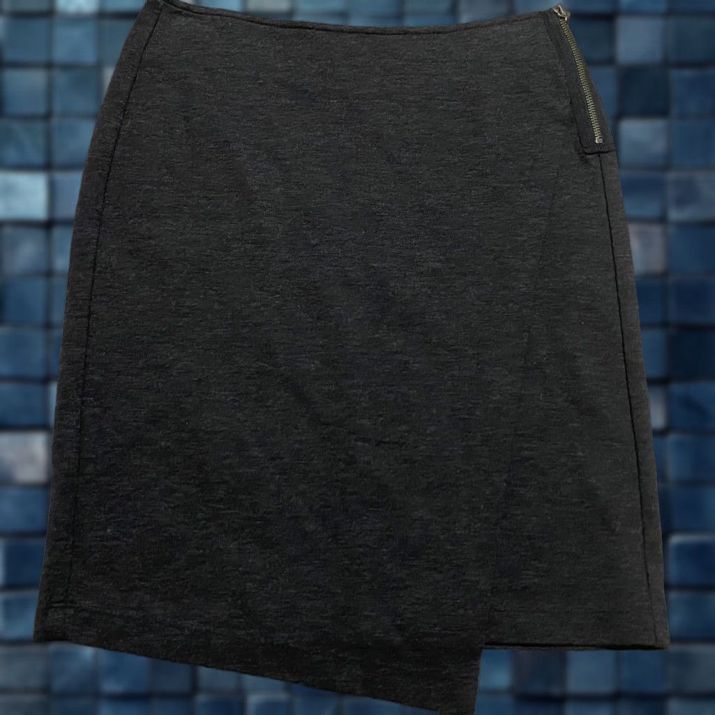 Vintage Cabi Skirt Womens 2 Gray Stretch Ponte Faux Wrap Pencil Straight & Pencil Style Fall Spring Summer 2 Gray Womens Skirt Size 26" / US 2 / IT 38 - 1 Thumbnail