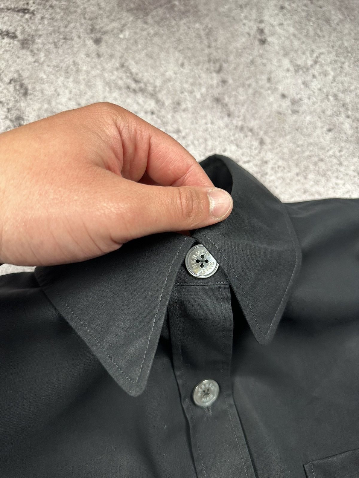 Hermes Vintage Hermès Paris Black Cotton Shirt Dress Belted Size M / US 6-8 / IT 42-44 - 8 Thumbnail