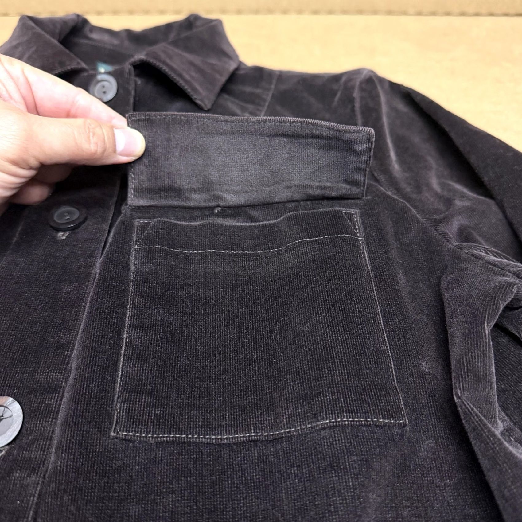 Vintage Harve Benard Jacket Womens 10 Brown Corduroy Elbow Patches Button Front Pockets Size L / US 10 / IT 46 - 6 Thumbnail