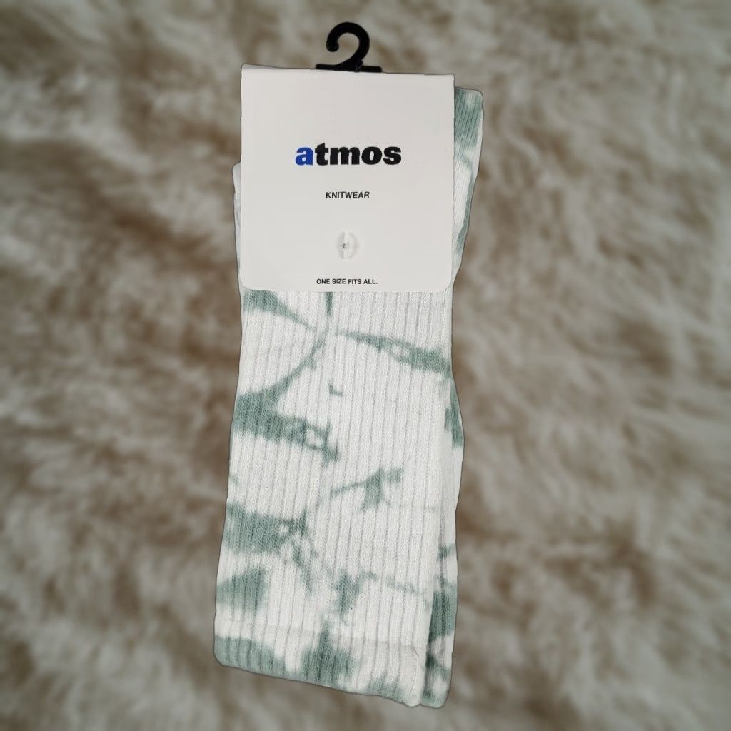Vintage ATMOS Crew Socks Mens Size 9-11 White Gray Knitwear Mid Calf 2 Pairs Classic Sports Size ONE SIZE - 1 Thumbnail