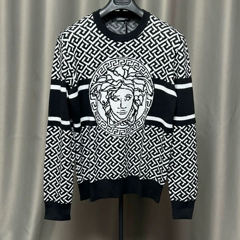 Versace Versace Black and white color-blocked Medusa crewneck card Size M / US 6-8 / IT 42-44 - 2 Thumbnail