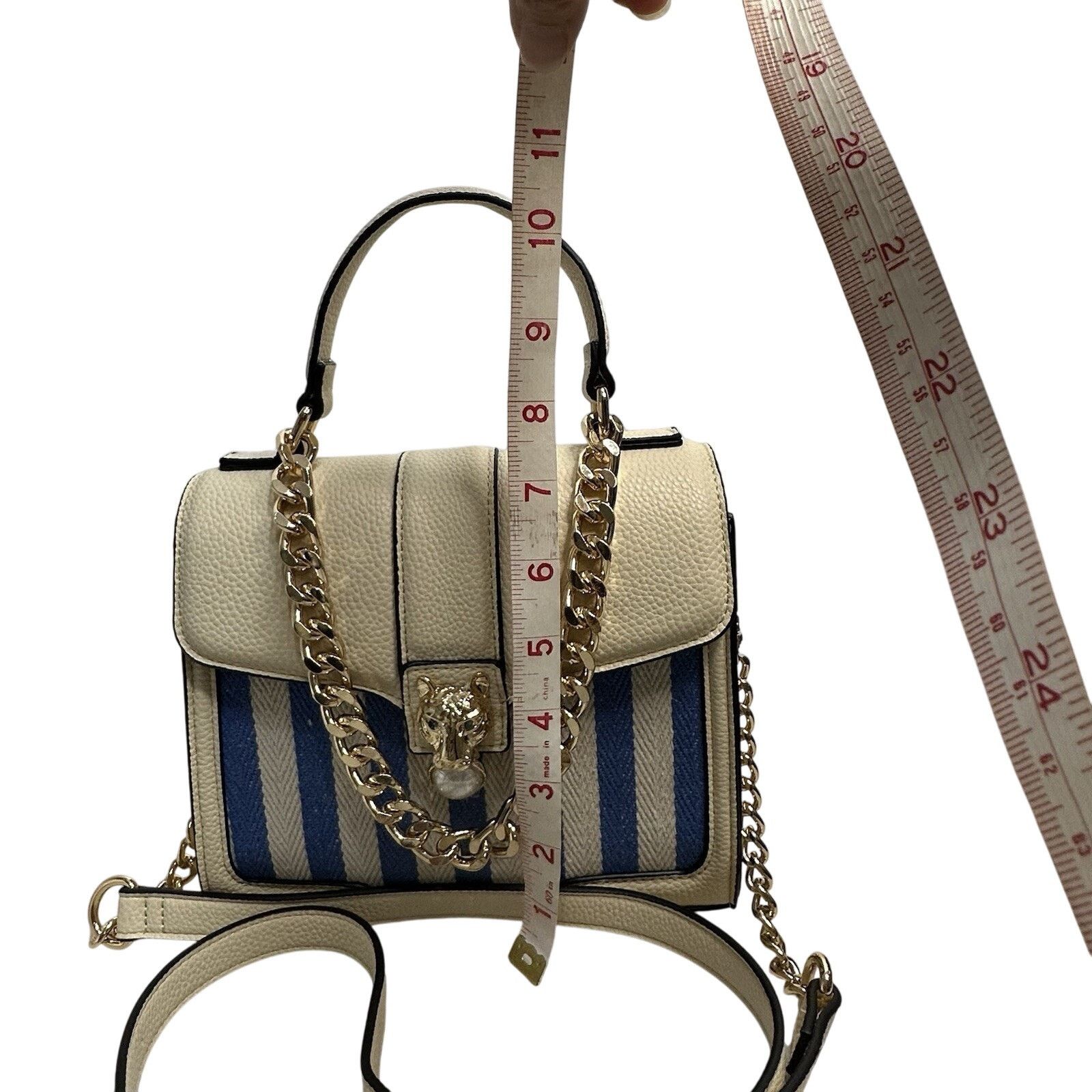 Aldo Nwt Aldo TopHandle Satchel Crossbody Bag Blue Stripe Combo Size ONE SIZE - 11 Thumbnail