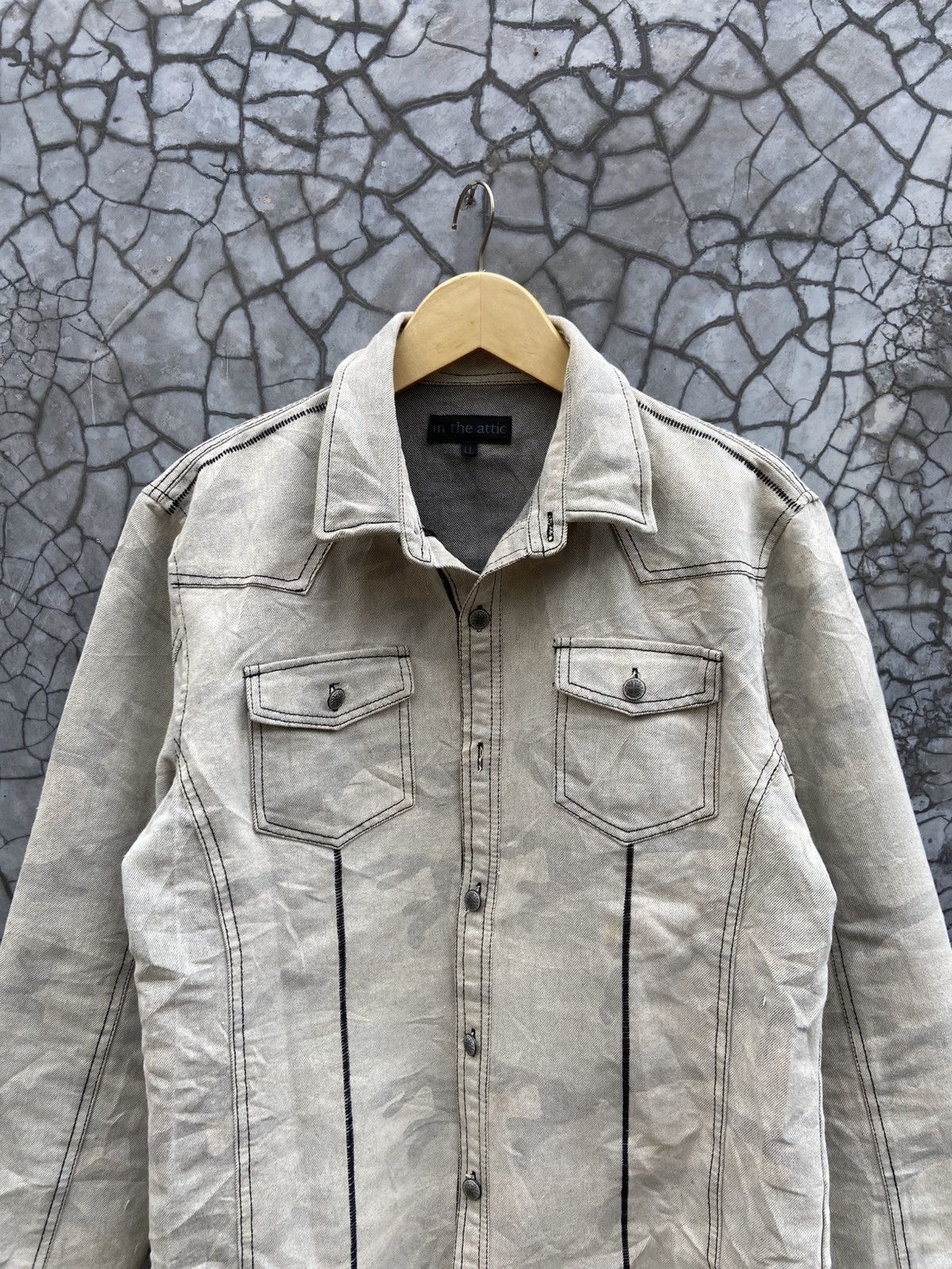 In The Attic 🔥In The Attic Camo Washed Stretch Denim Jacket Size US L / EU 52-54 / 3 - 8 Thumbnail