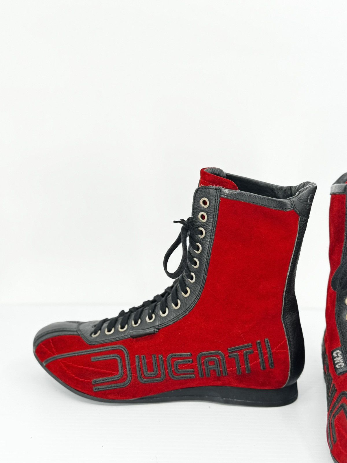 Costume National Ducati CNC Motorcycle Boots Red Suede Made in Italy WM 8 Size US 7.5 / IT 37.5 - 1 Thumbnail