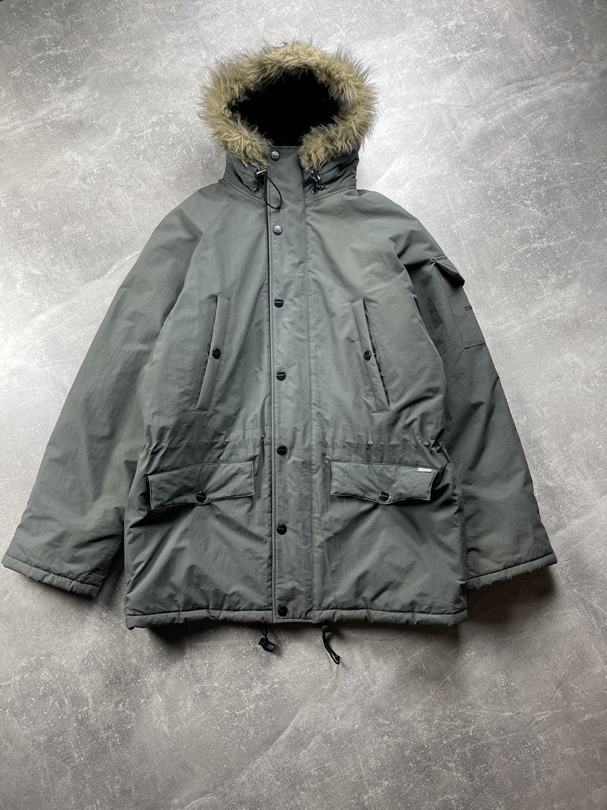 Carhartt × Carhartt Wip Carhartt Nylon Gray Long Fur Synthetic Hooded Parka Jacket Size US M / EU 48-50 / 2 - 2 Thumbnail