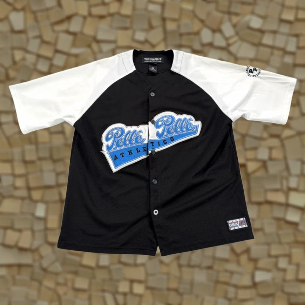 Pelle Pelle VINTAGE Pelle Pelle Baseball Jersey Adult EXTRA LARGE Black Hip Hop 90s Size US XL / EU 56 / 4 - 1 Thumbnail