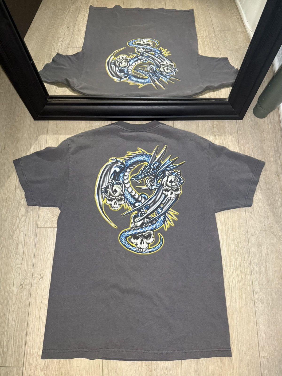 JNCO × Vintage Vintage / Y2K Top Heavy Skeleton Dragon Glowing Logo Size US XL / EU 56 / 4 - 1 Thumbnail
