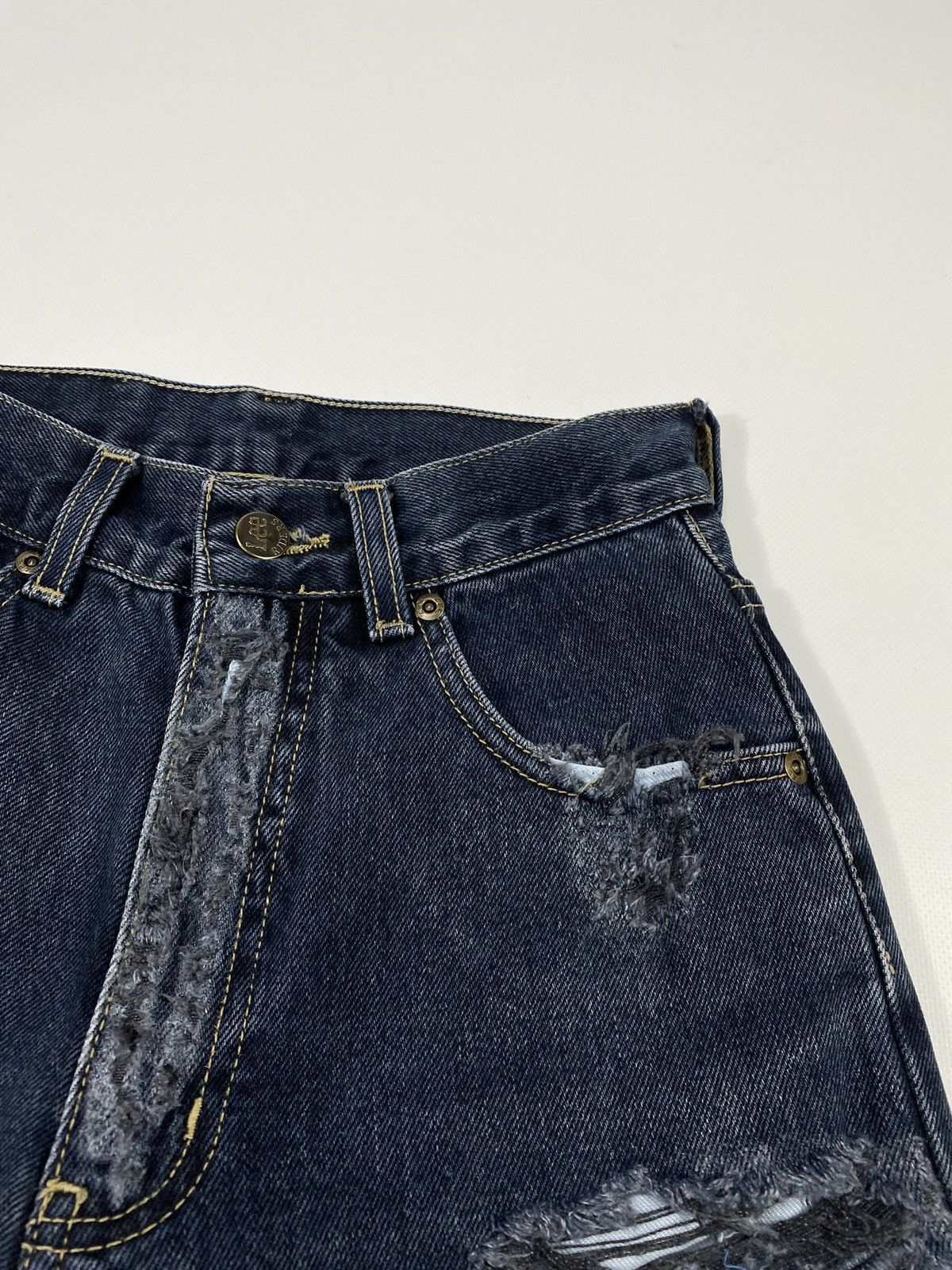 Lee 🔥LASTDROP🔥 Vintage 90s Lee USA Made Distressed Denim Shorts Size 26" / US 2 / IT 38 - 7 Thumbnail