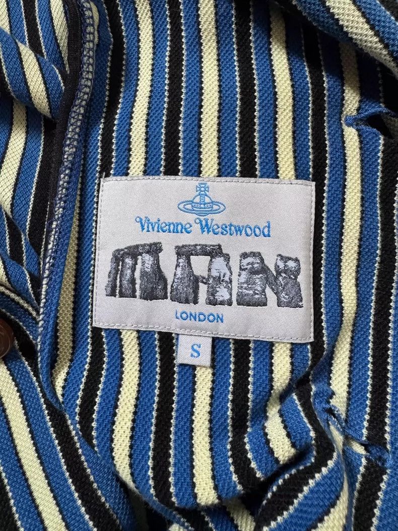 Vivienne Westwood Vivienne Westwood Shiney big Logo suit blue striped suit Size S / US 4 / IT 40 - 5 Thumbnail