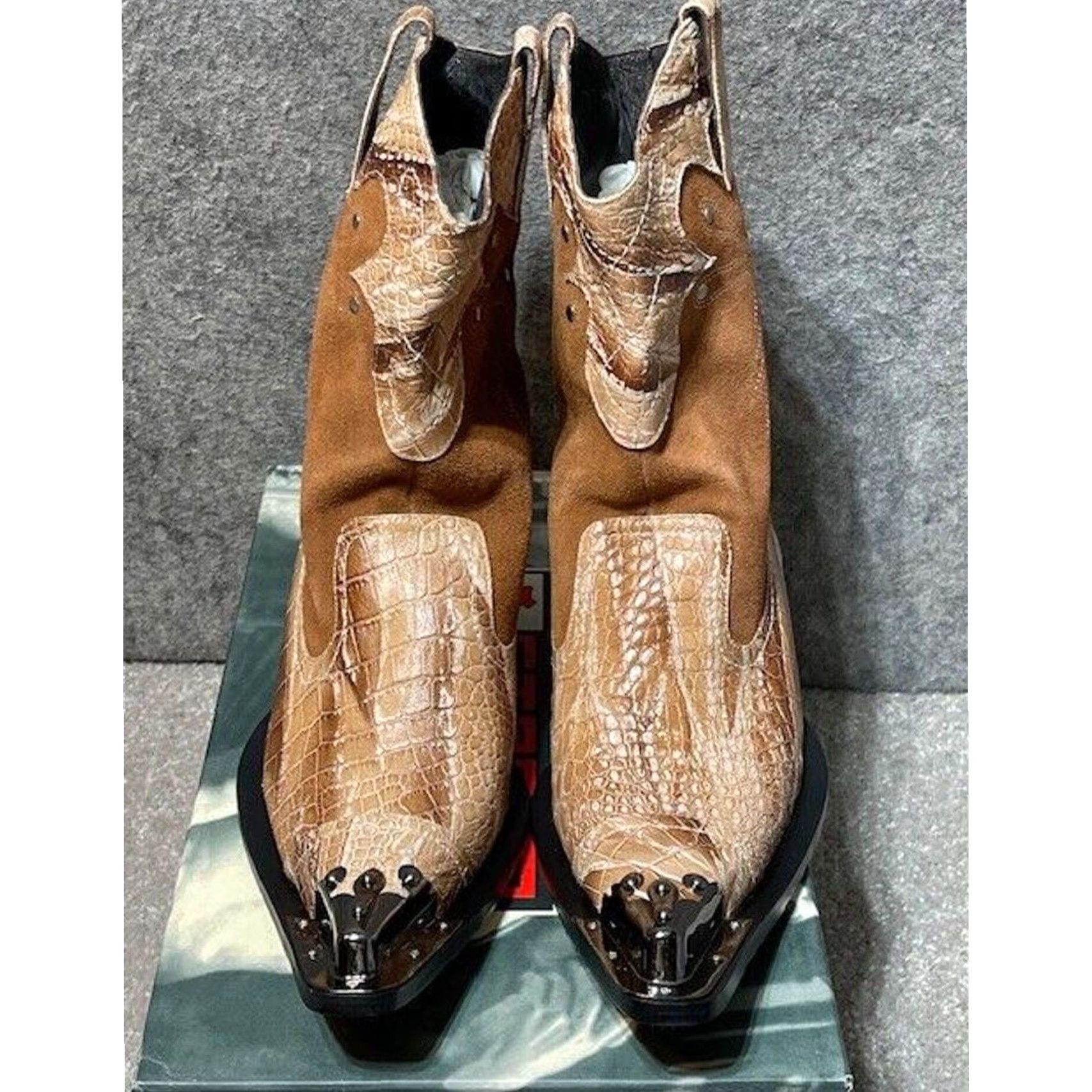 Vintage Fiesso Aurelio Garcia Boots Western Cowboy Glam Rock Edgy Clubwear Rockabilly Mens Brown 6 Suede Size US 6 / EU 39 - 4 Thumbnail