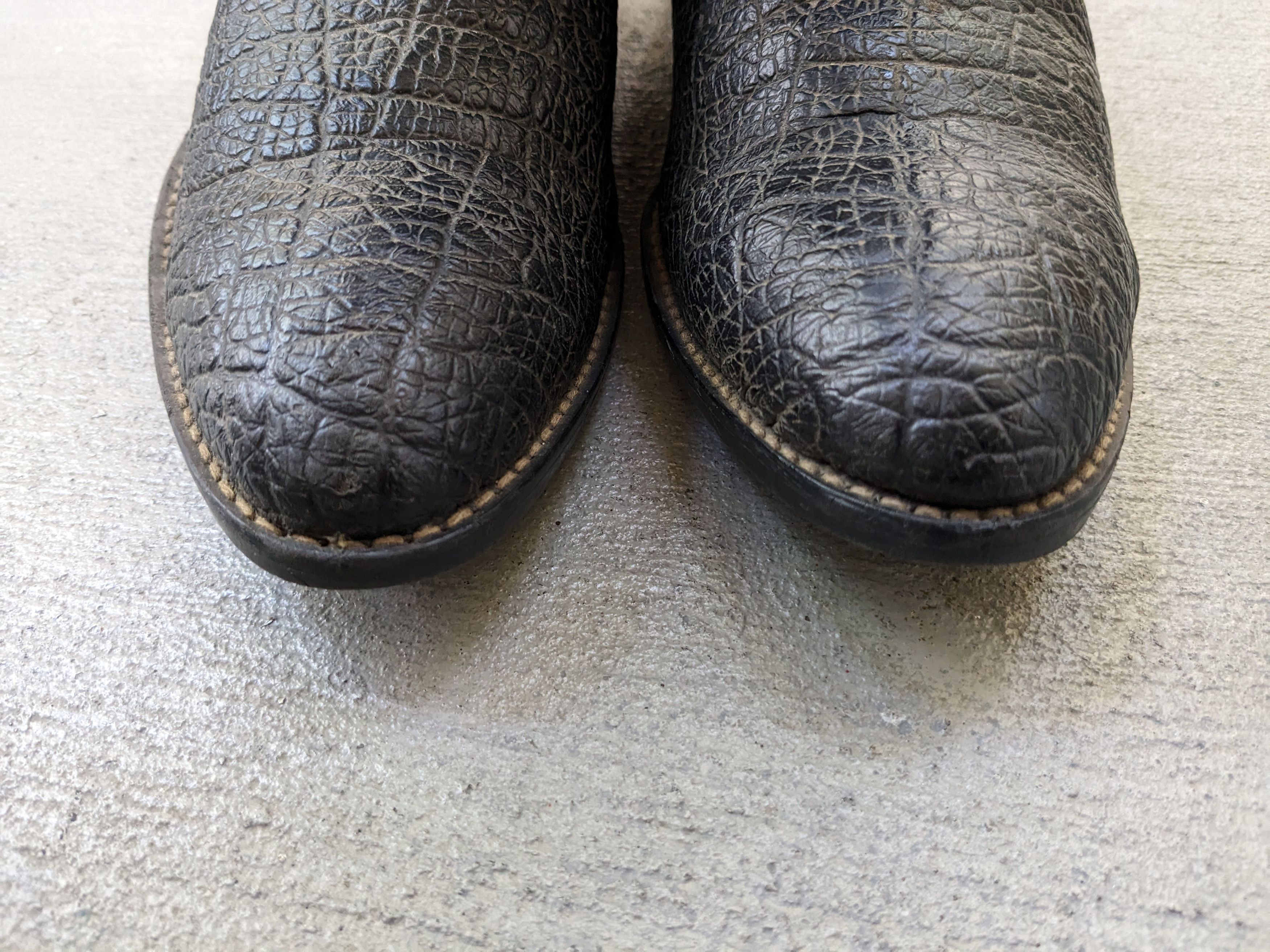 Vintage Vintage Bronco Cowboy Boots 12 Wide Black Faux Leather Vegan Size US 12 / EU 45 - 6 Thumbnail