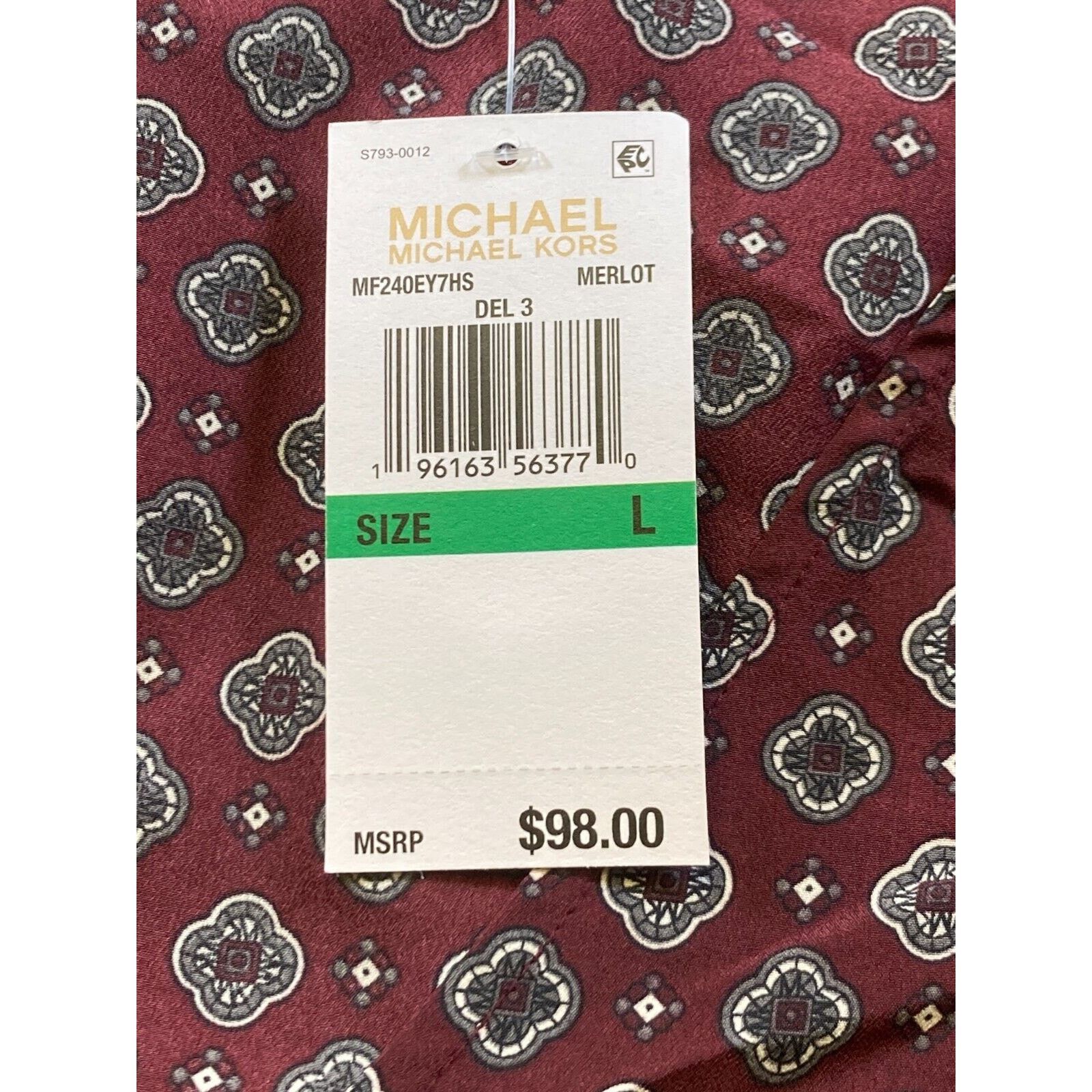 Michael Kors Michael Kors Merlot Wrap Top Printed Foulard Surplice Large Size L / US 10 / IT 46 - 16 Thumbnail