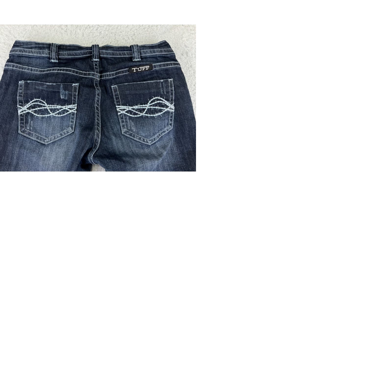 Denime Cowgirl Tuff Jeans Women Bootcut Denim 30x30 Blue Distressed 5-Pocket Regular Waist 30 Inseam Cowboy Southwestern 30 Color Blue Size 30" / US 8 / IT 44 - 10 Thumbnail