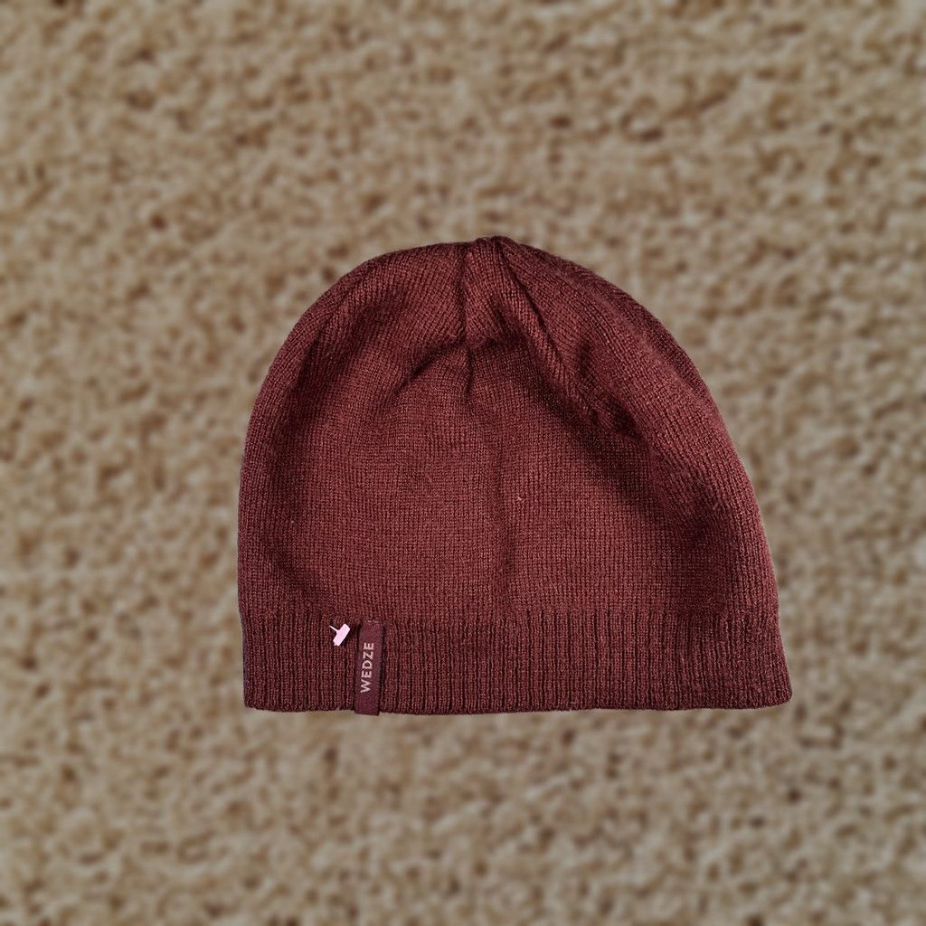 Vintage Wedze Beanie Mens One Size Red Knit Stretch Winter Casual Ski Hat Size ONE SIZE - 1 Thumbnail