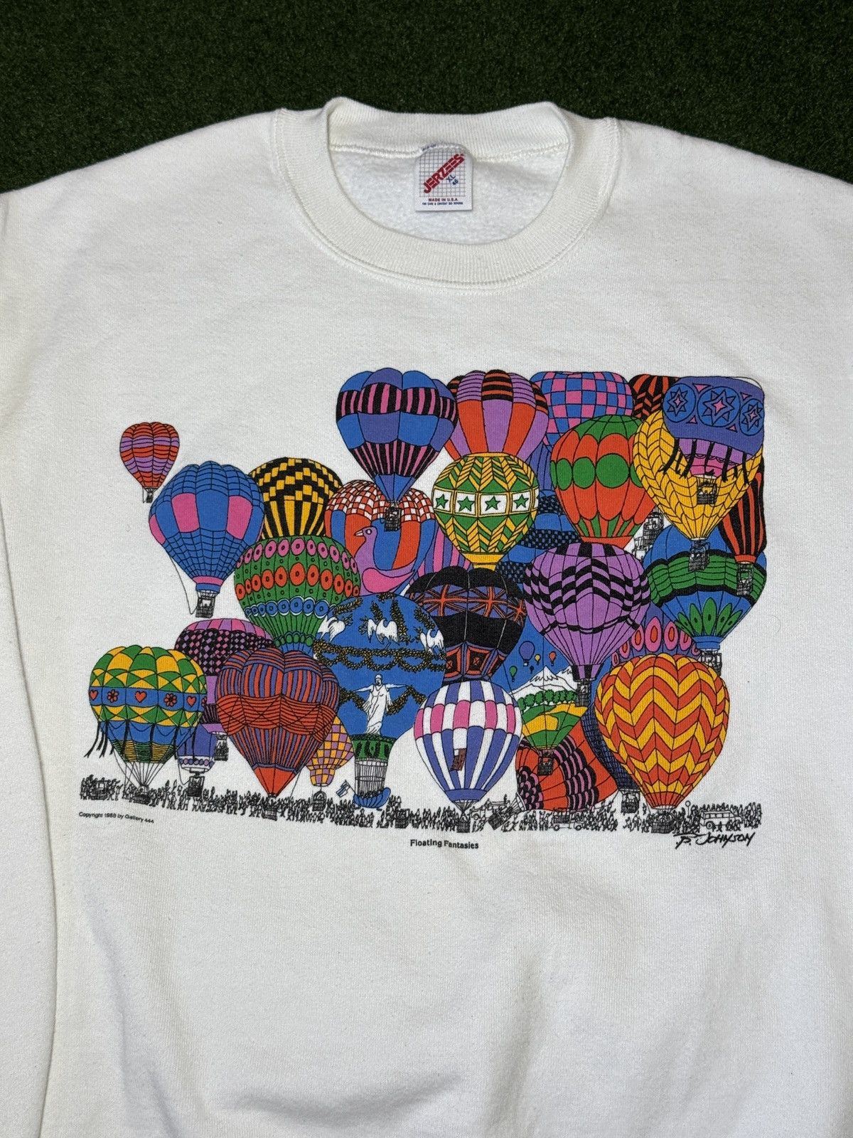 Vintage Vtg 80s 90s Floating Fantasies Hot Air Balloon Sweatshirt Size US XL / EU 56 / 4 - 2 Thumbnail