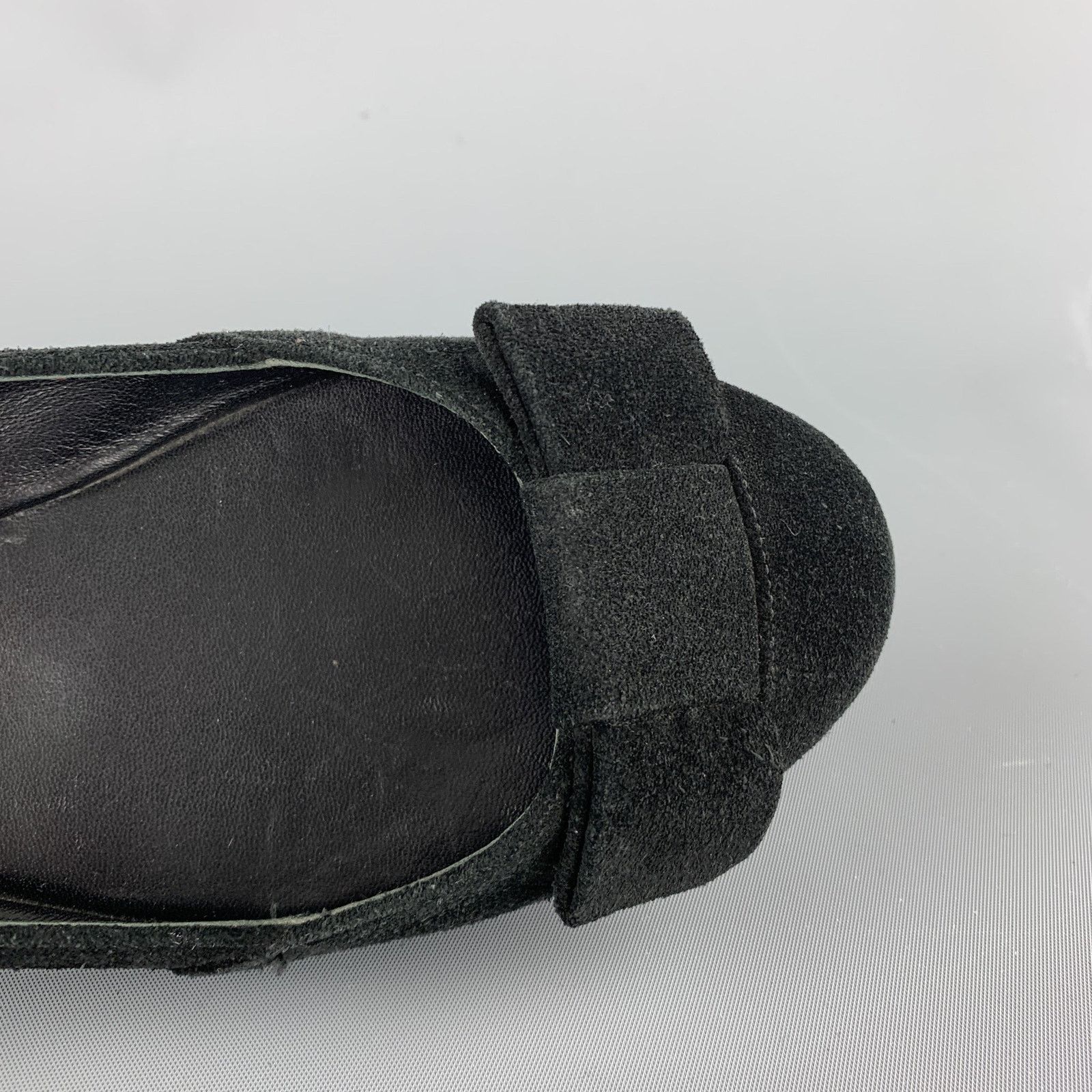 Ralph Lauren RALPH LAUREN COLLECTION Size 7 Black Suede Bow Flats Size US 7 / IT 37 - 5 Thumbnail