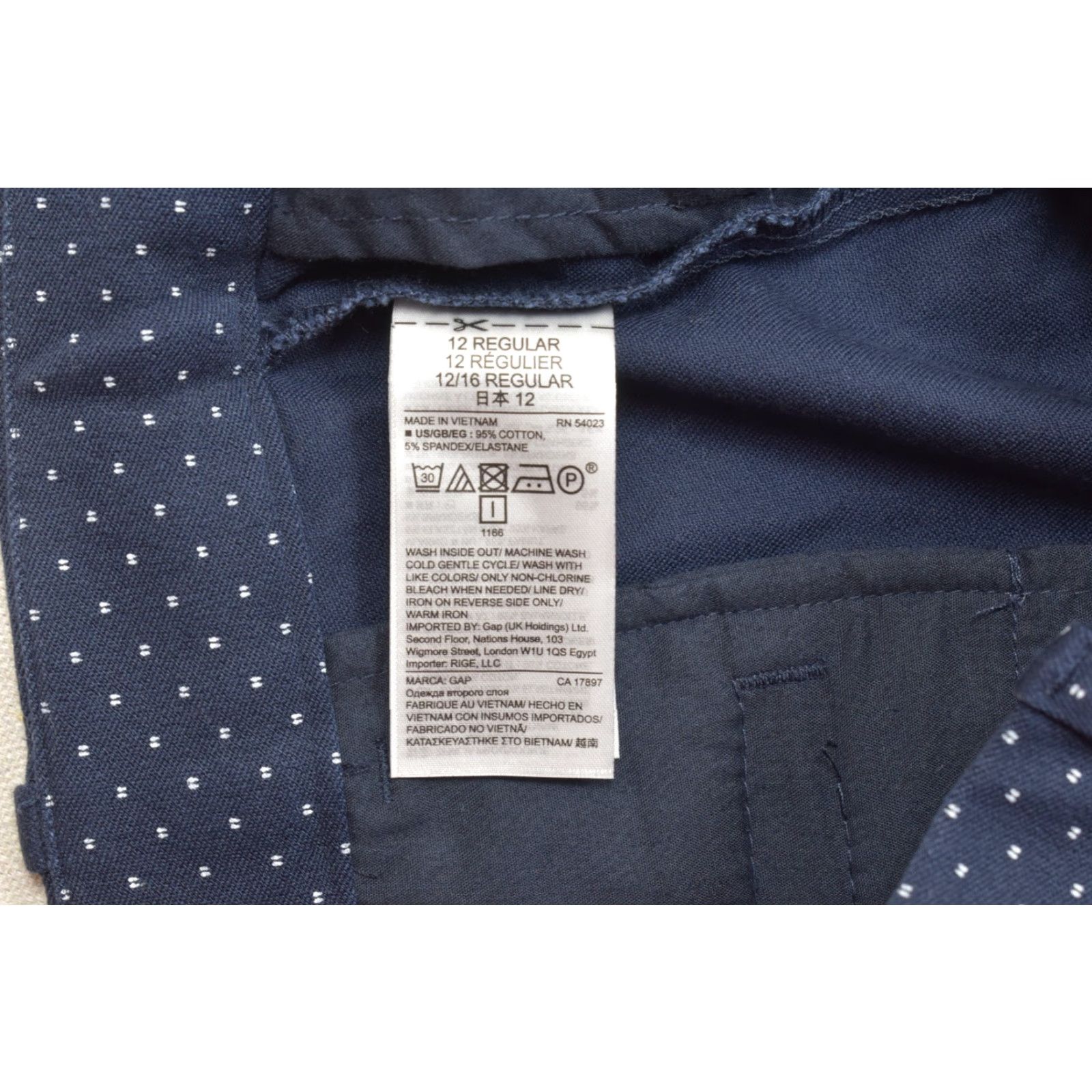 Gap Gap Pants Skinny Ankle Women's 12 Navy Blue Polka Dot Stretch Cotton Shirt? Size 34" / US 12 / IT 48 - 7 Thumbnail