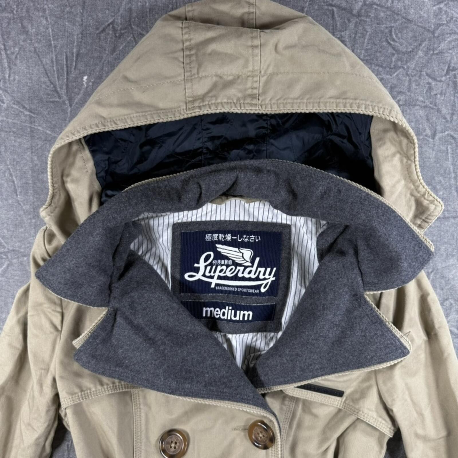Superdry Superdry Jacket Women's M Khaki Trench Coat Size M / US 6-8 / IT 42-44 - 1 Thumbnail