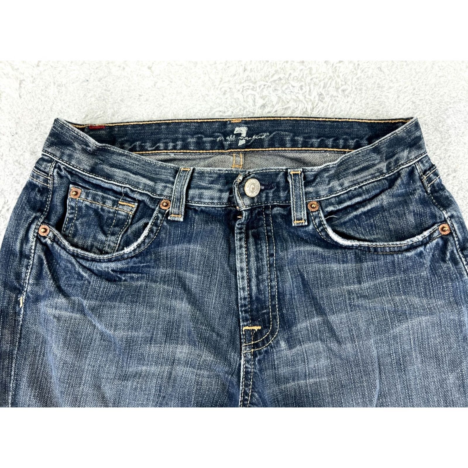 7 For All Mankind 7 For All Mankind Jeans Juniors 14 Blue Denim Straight Wide Leg 24x28 Jeans Womens 7 For All Mankind Jeans Size 36" / US 14 / IT 50 - 4 Thumbnail